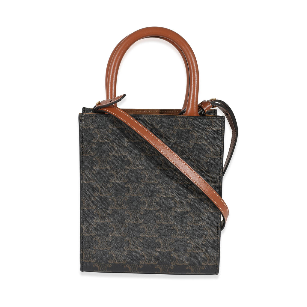 Celine Tan Triomphe Canvas Mini Vertical Cabas Tote LuxuryPromise