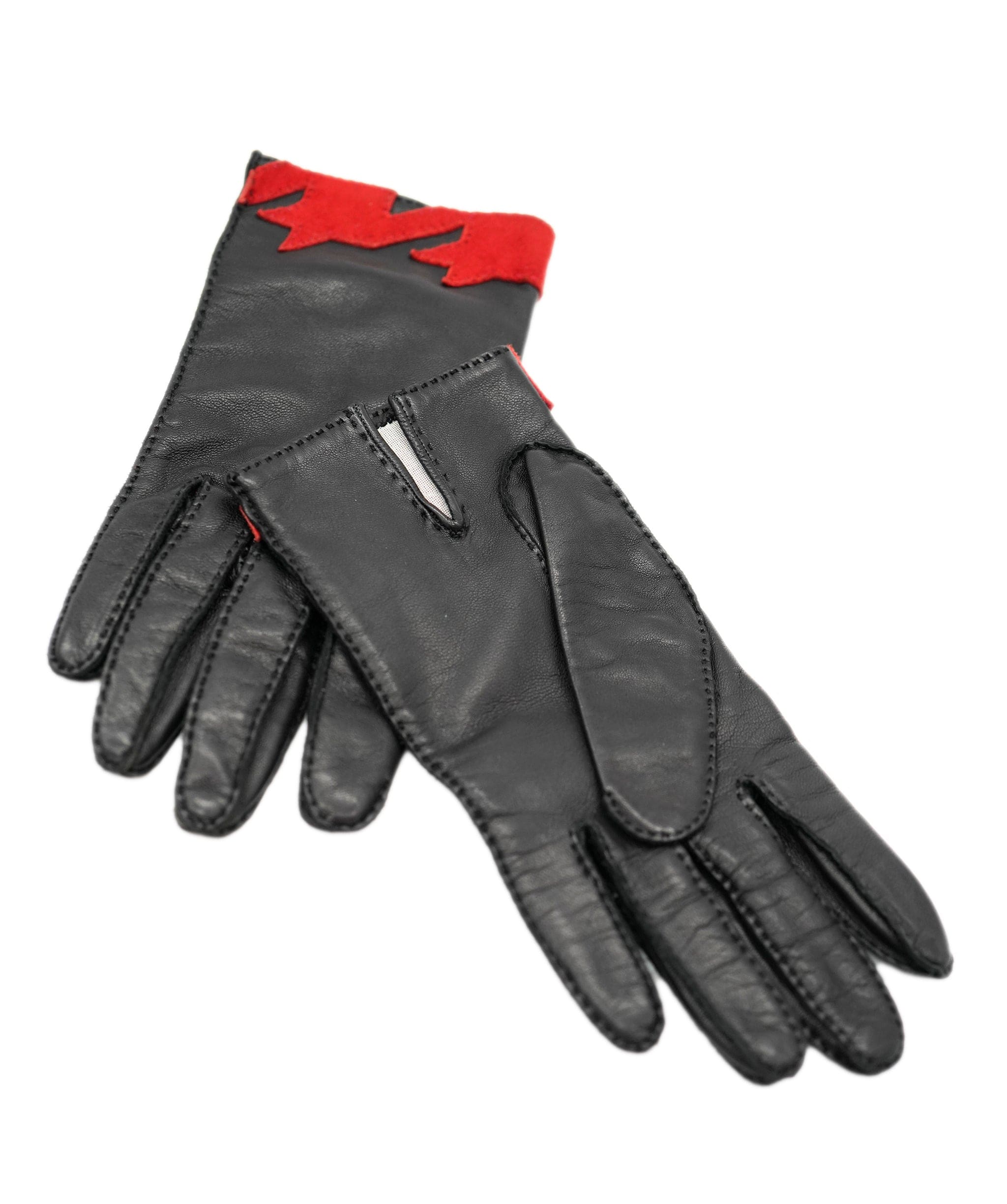 Celine Celine vintage leather black gloves size 7.5 - AJC0814