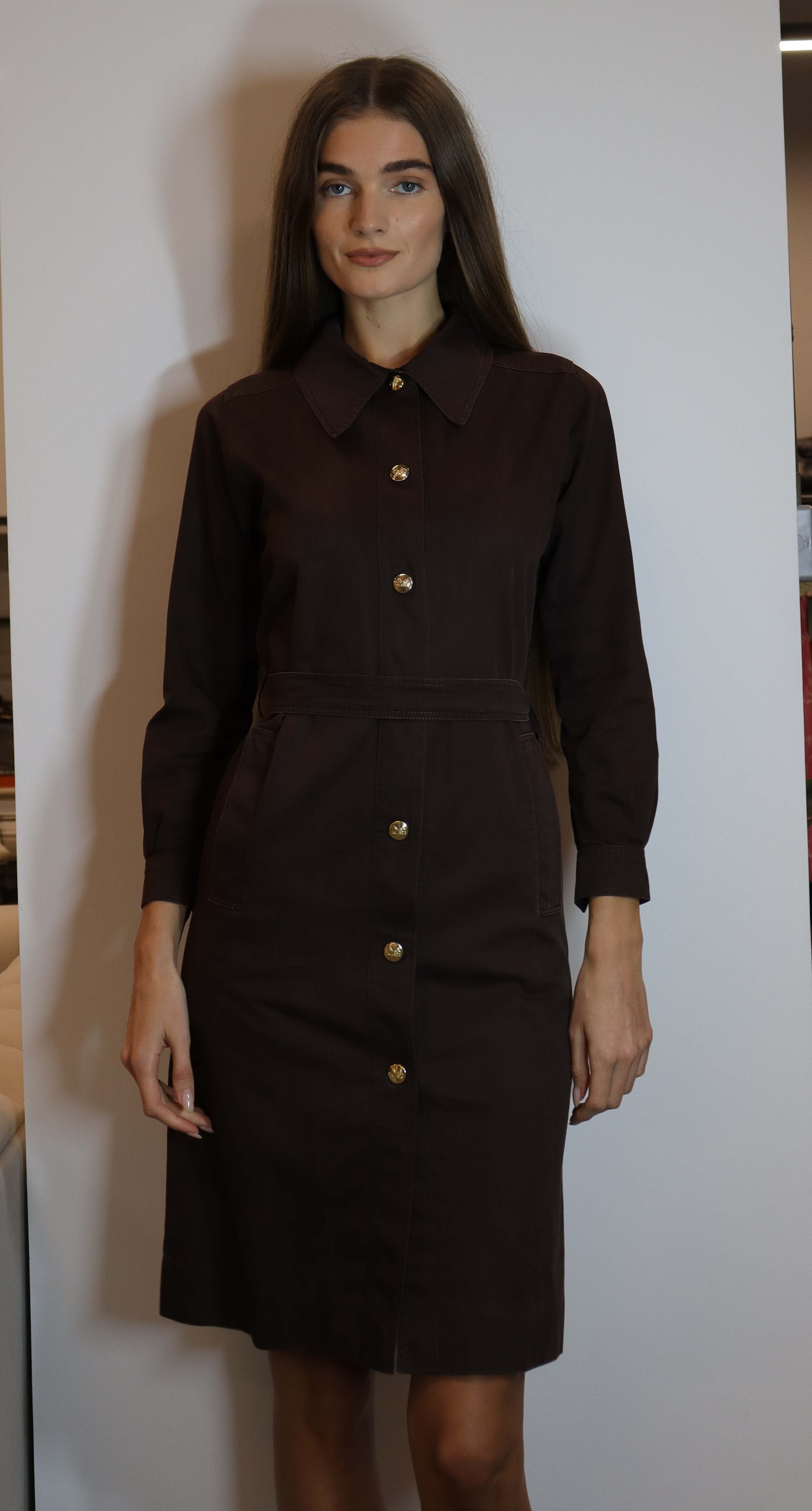 Celine Celine Logo Button Long Jacket Dark Brown DXBS2018