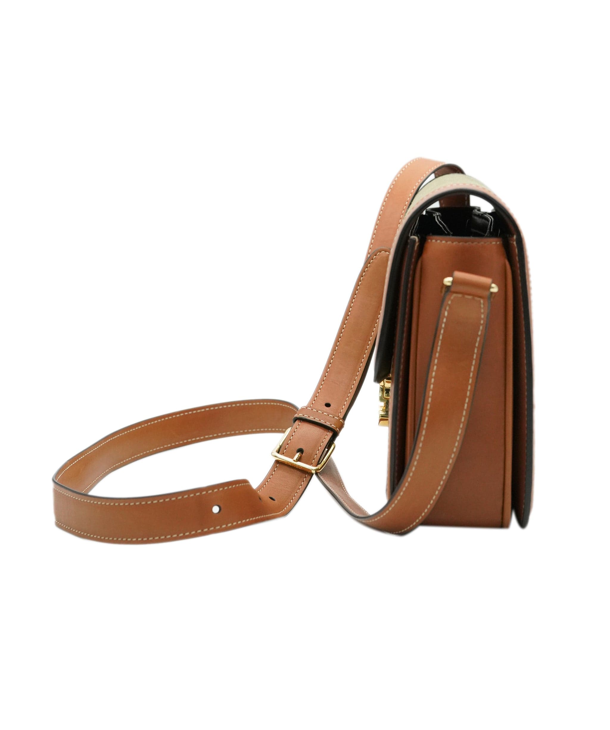 Celine Celine Triomphe Khaki and Tan Crossbody Bag - Current Season - ALL0772