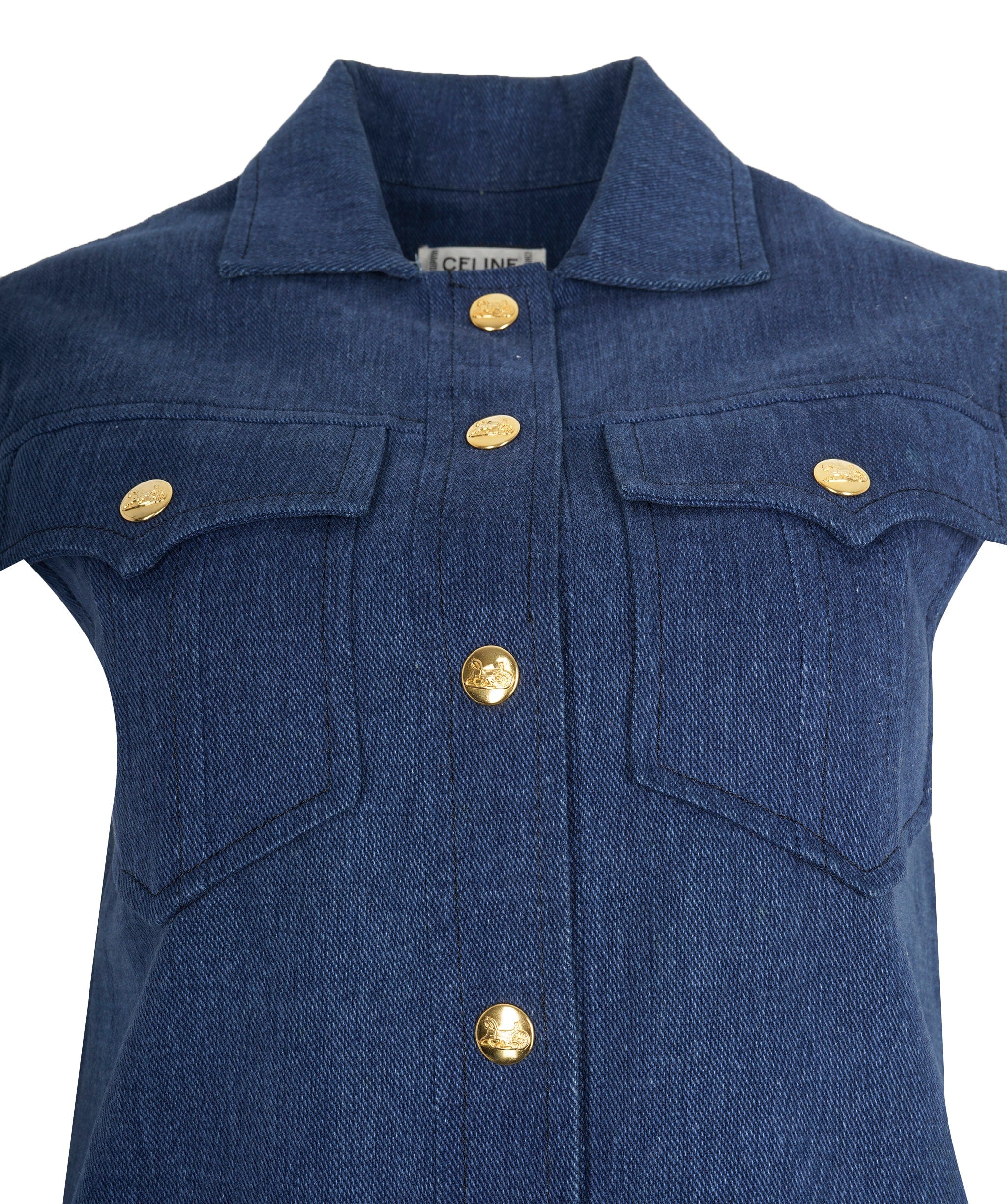 Celine Celine Gold Buttons Denim Vest ASL10247