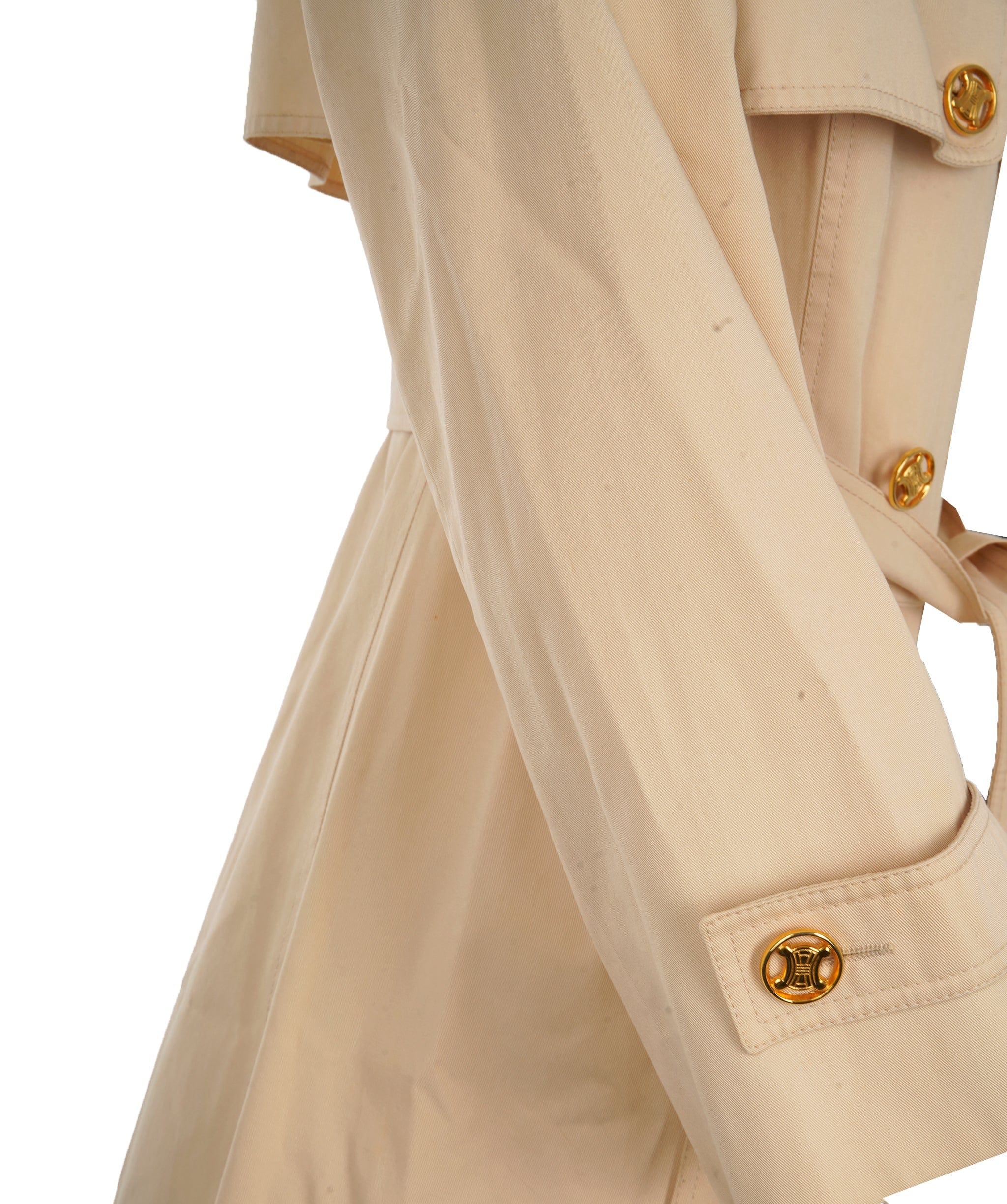 Celine Gold Buttons Trench Coat Beige ASL10498 – LuxuryPromise