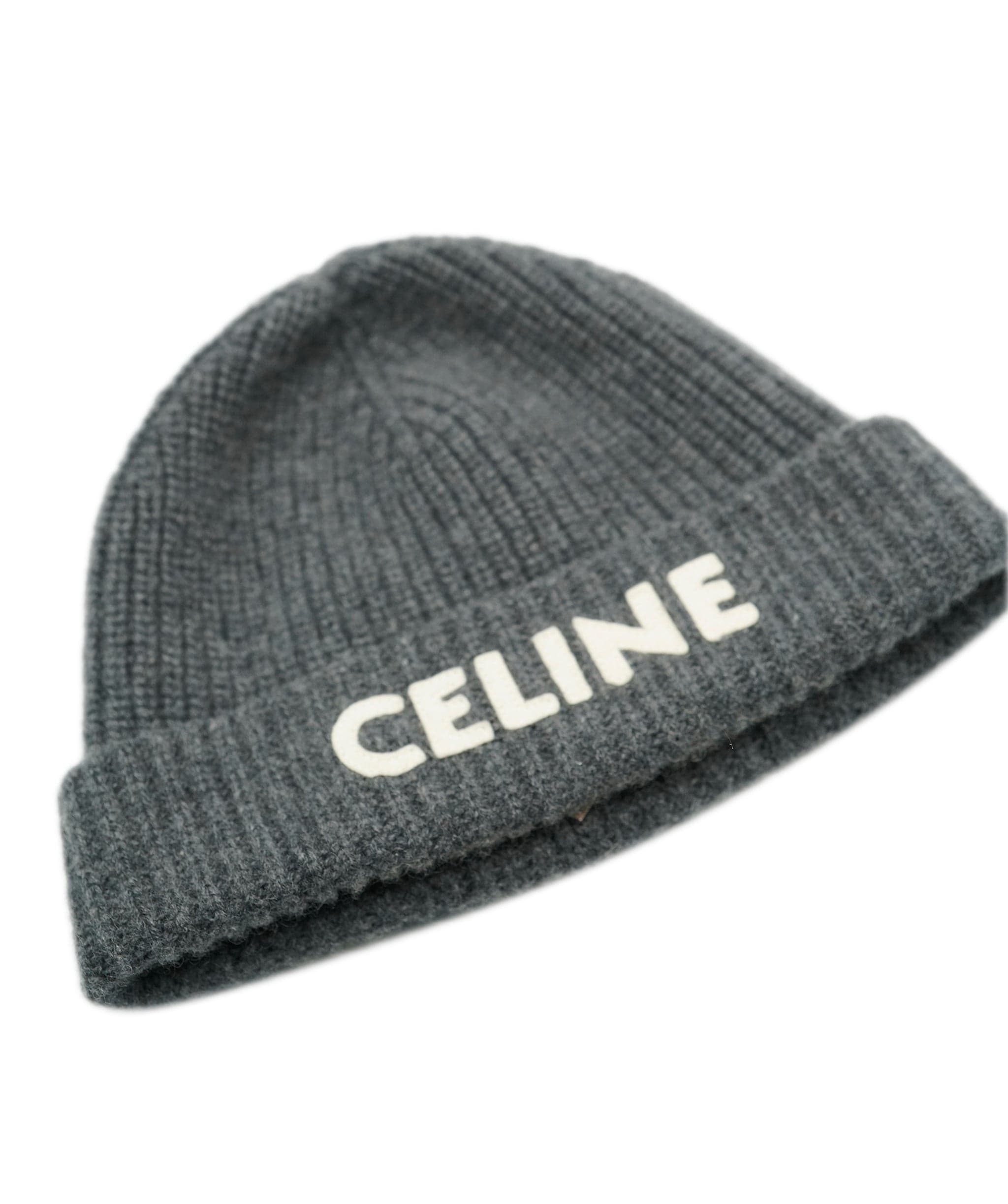 Celine Celine Grey Logo Beanie (From Sophie's closet) ALL0579