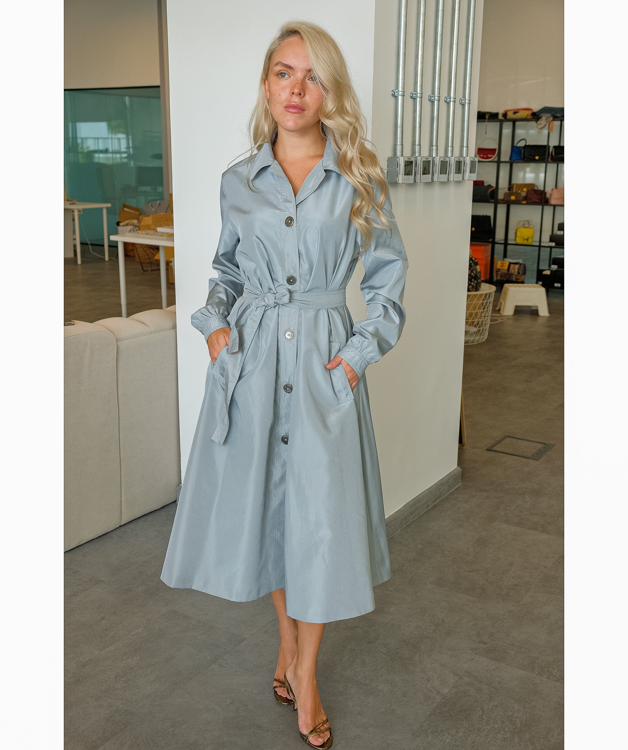 Celine Celine Grey Trench Coat  ASL10347