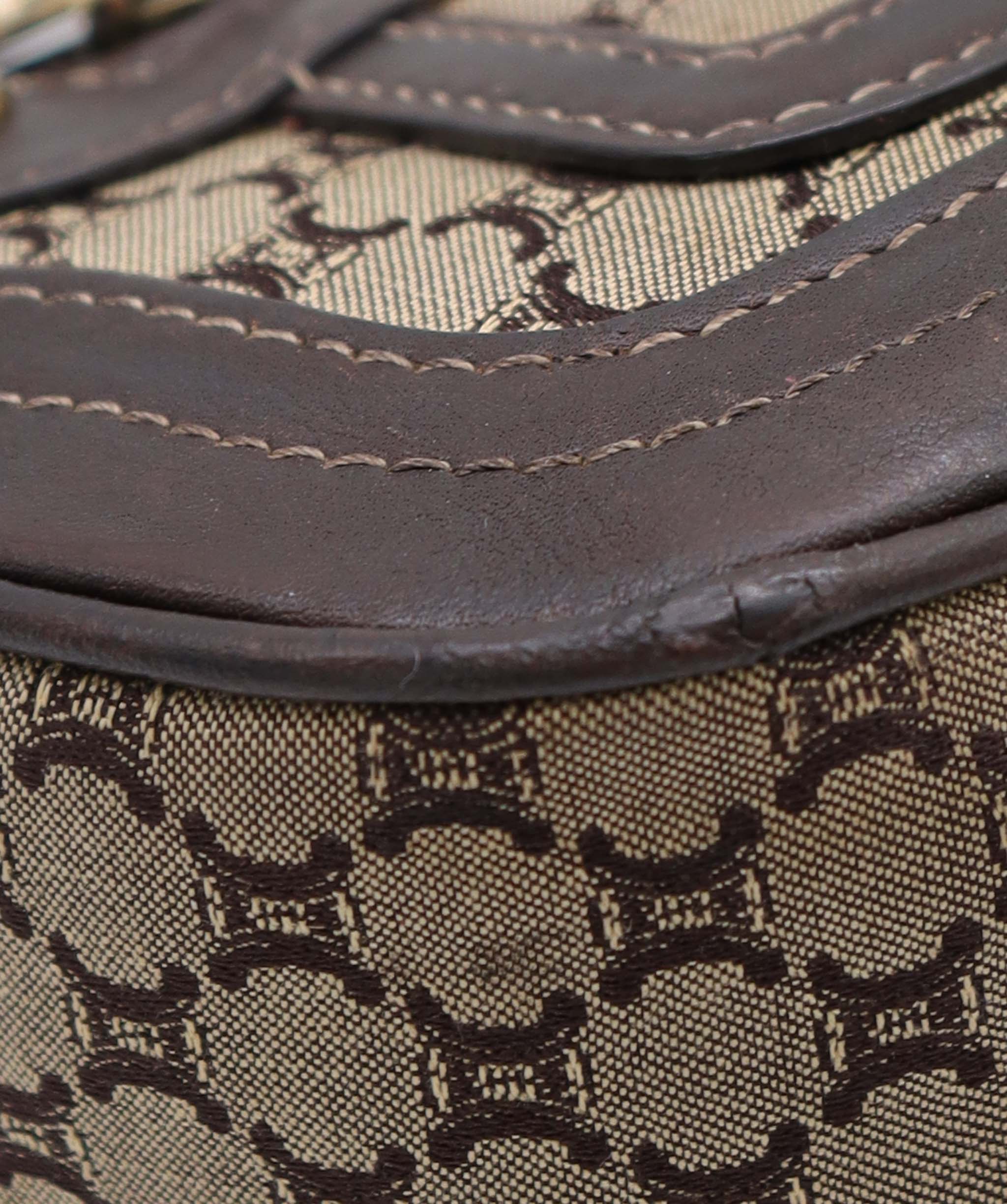 Celine Celine Macadam Logo Pochette Brown Canvas Leather  DXBS3824