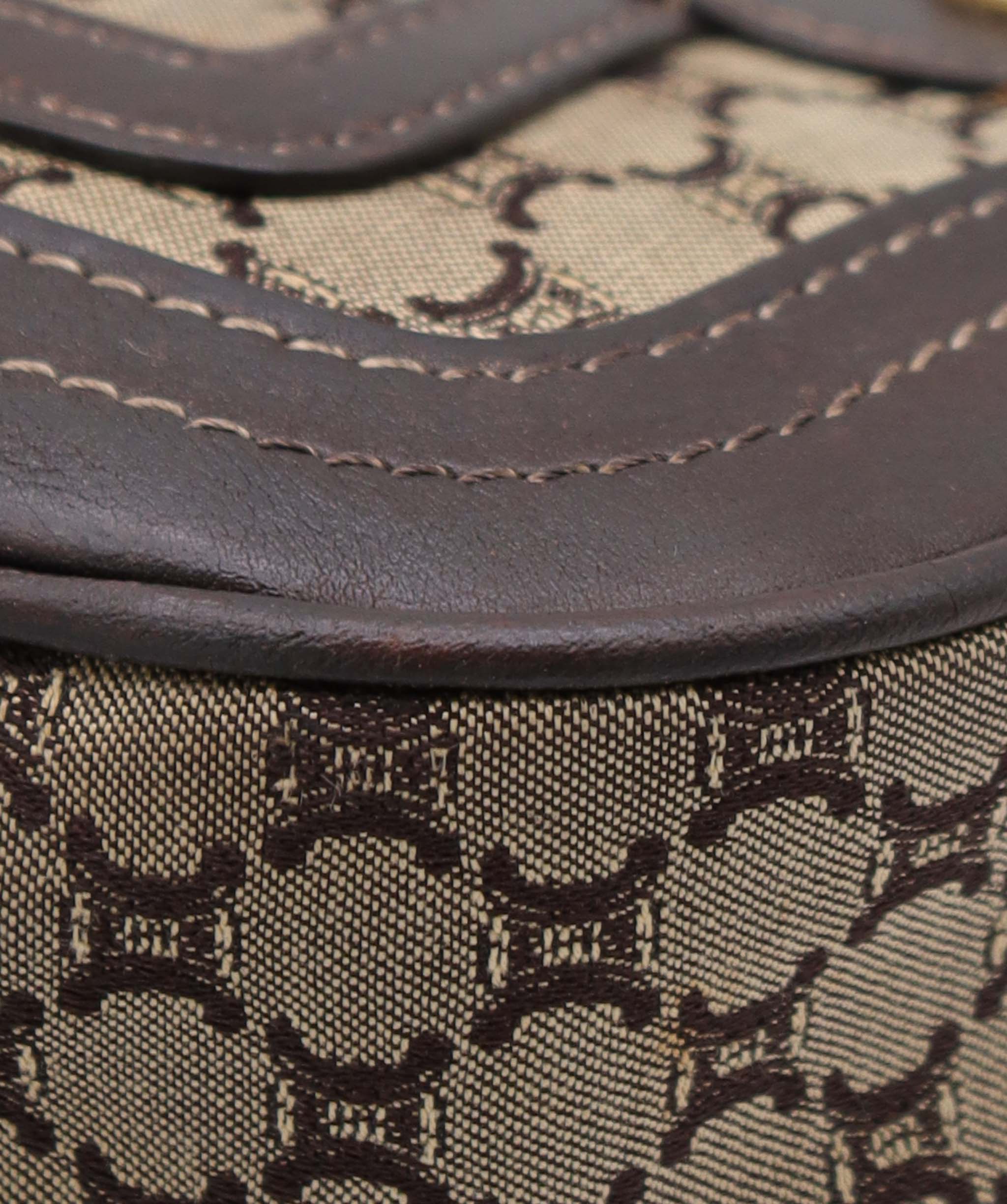 Celine Celine Macadam Logo Pochette Brown Canvas Leather  DXBS3824