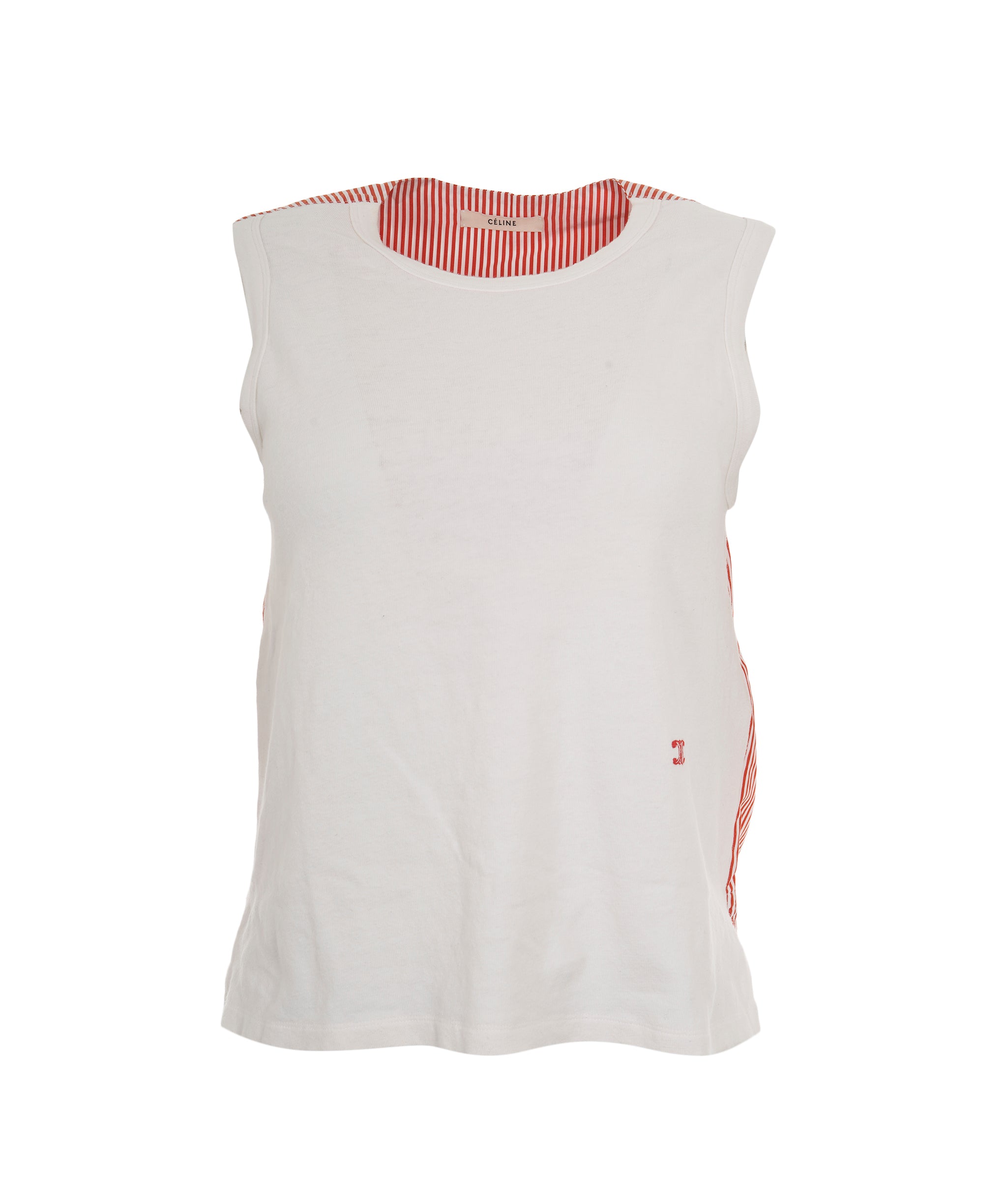 Celine Celine Tank Top Cotton White Red DXBS0159