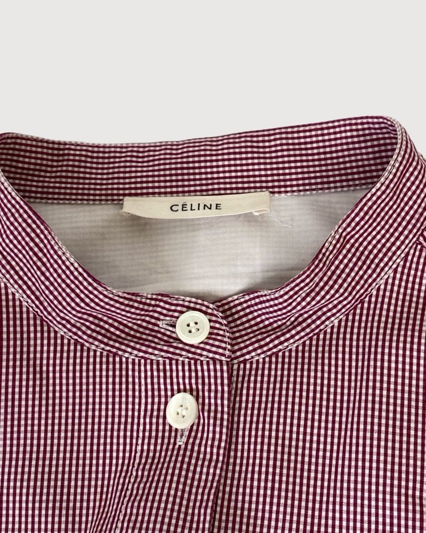 Celine Red / White Celine L/S Check Shirt, 12