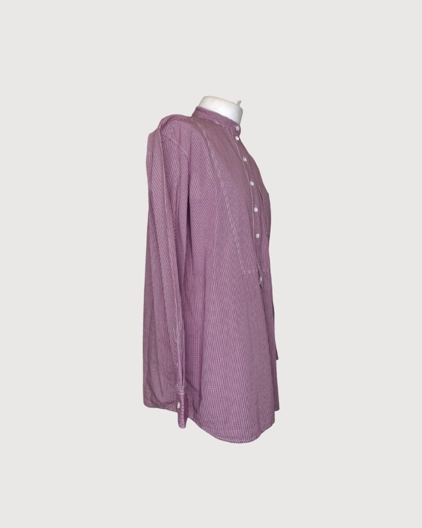 Celine Red / White Celine L/S Check Shirt, 12
