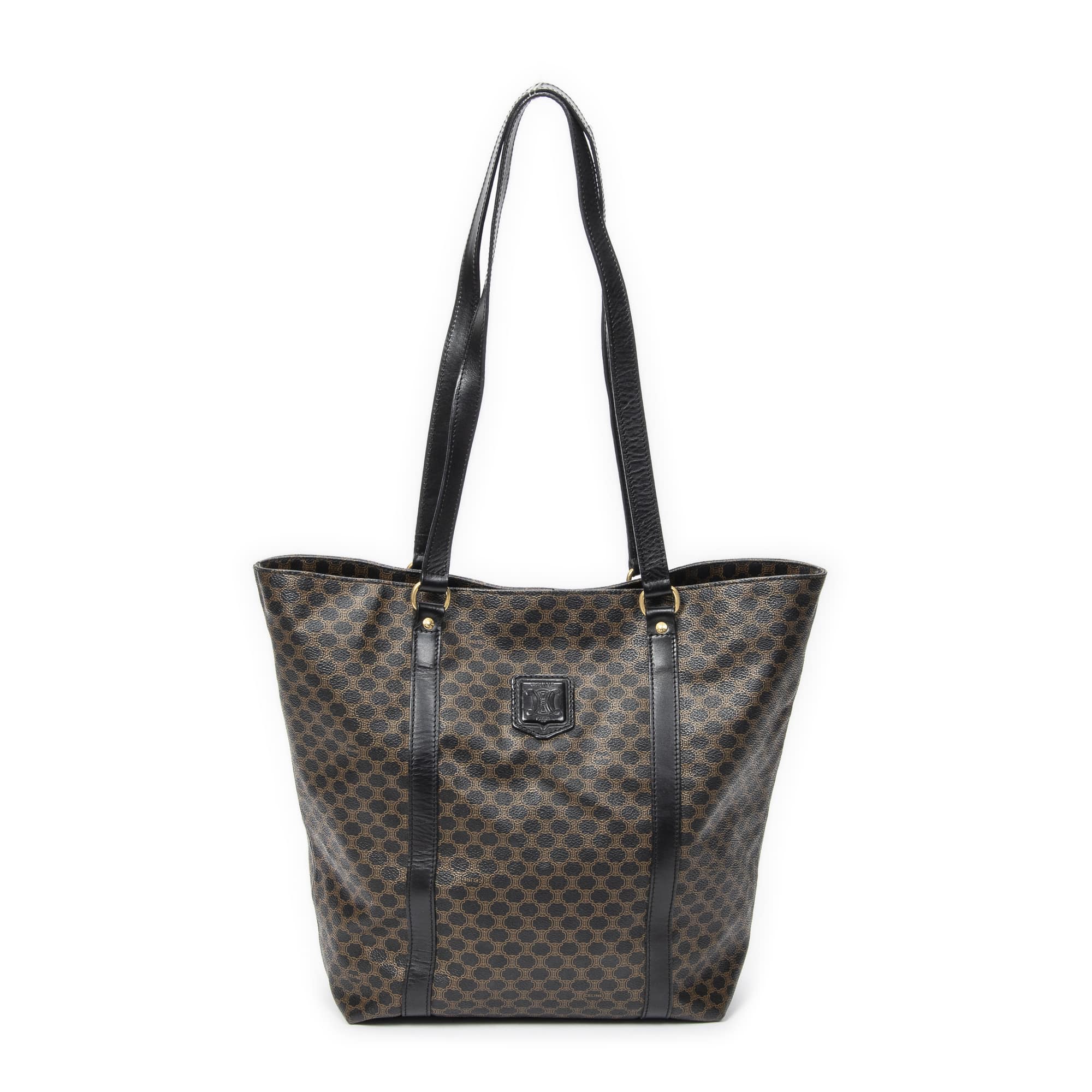 Celine Celine Black/Brown Coated Canvas Vintage Shopping Tote ABC2313