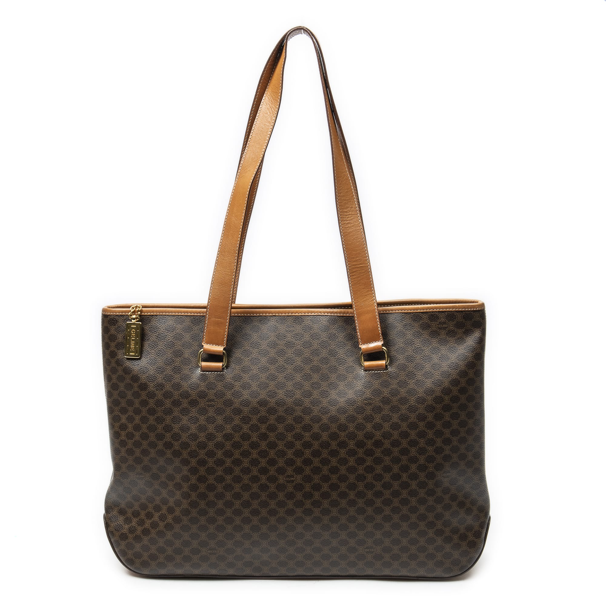 Celine Celine Brown Coated Canvas Large Zip Shopping Tote ABC4323