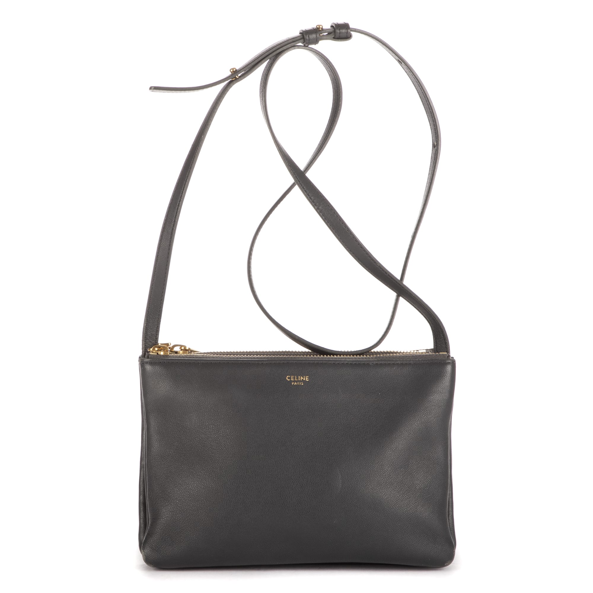 Celine Celine Dark Grey Calf Leather Trio OAG7561