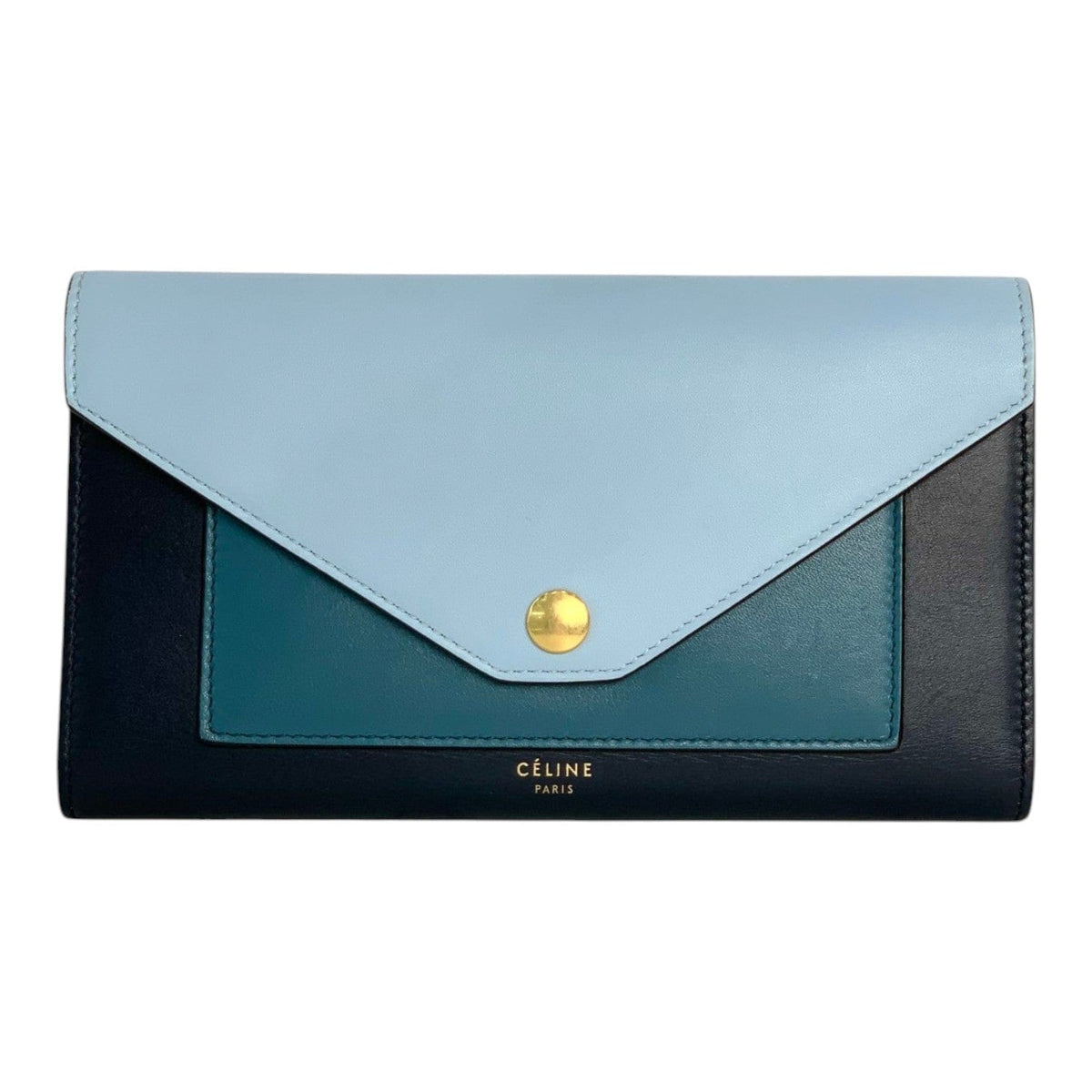 Celine Celine Tri-Tone Blue Pocket Envelope Wallet