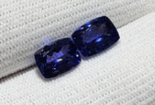 4.37ct Tanzanite Royal Blue Cushion Pair DXBCS3673