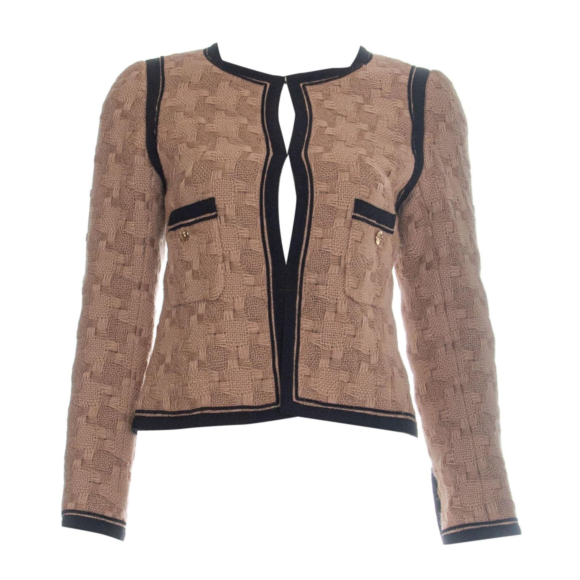 Chanel Chanel 08A Woven Wool Round Neck Jacket
