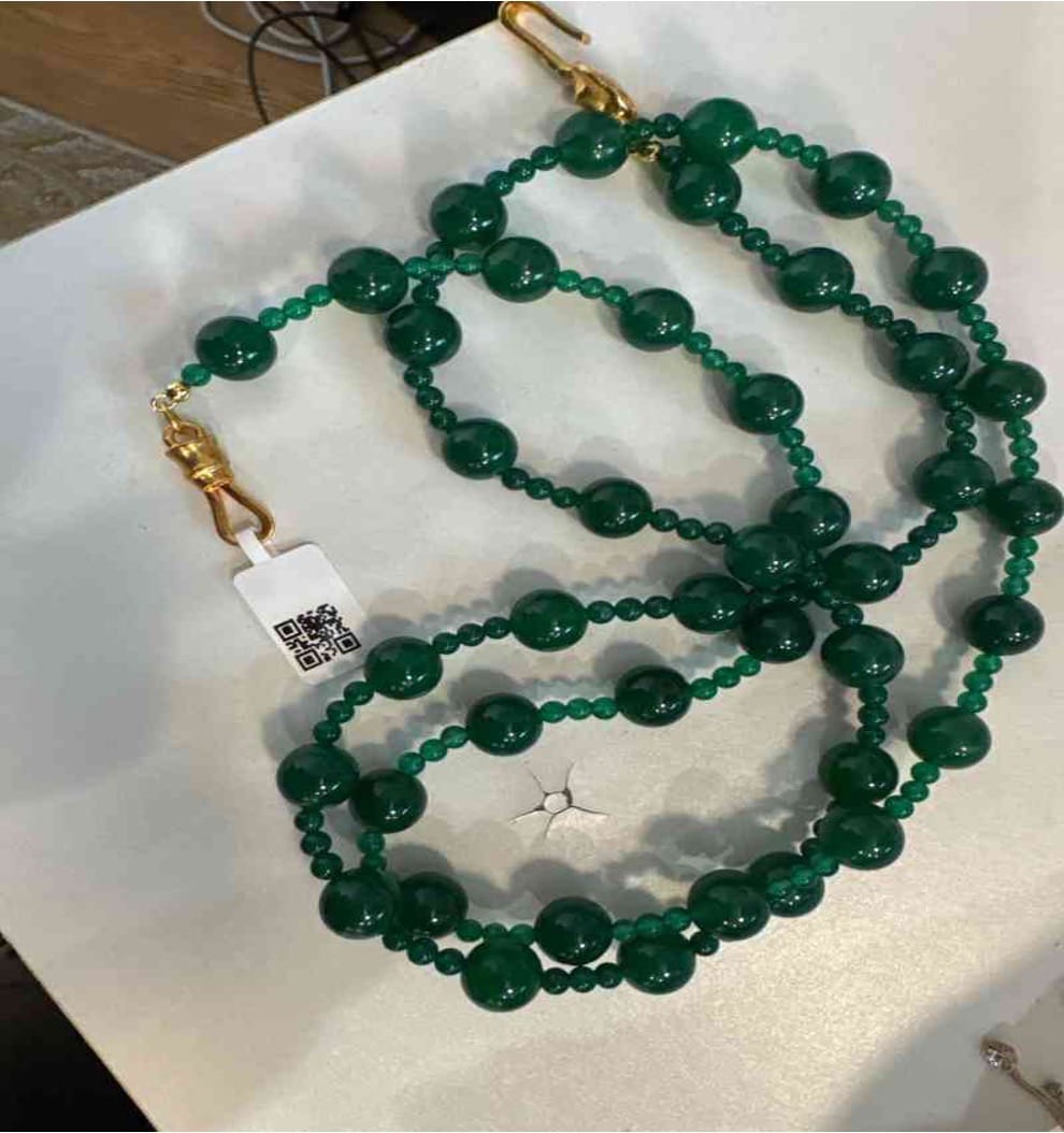 Chanel CHANEL 1995 Green Glass Necklace CQ501003