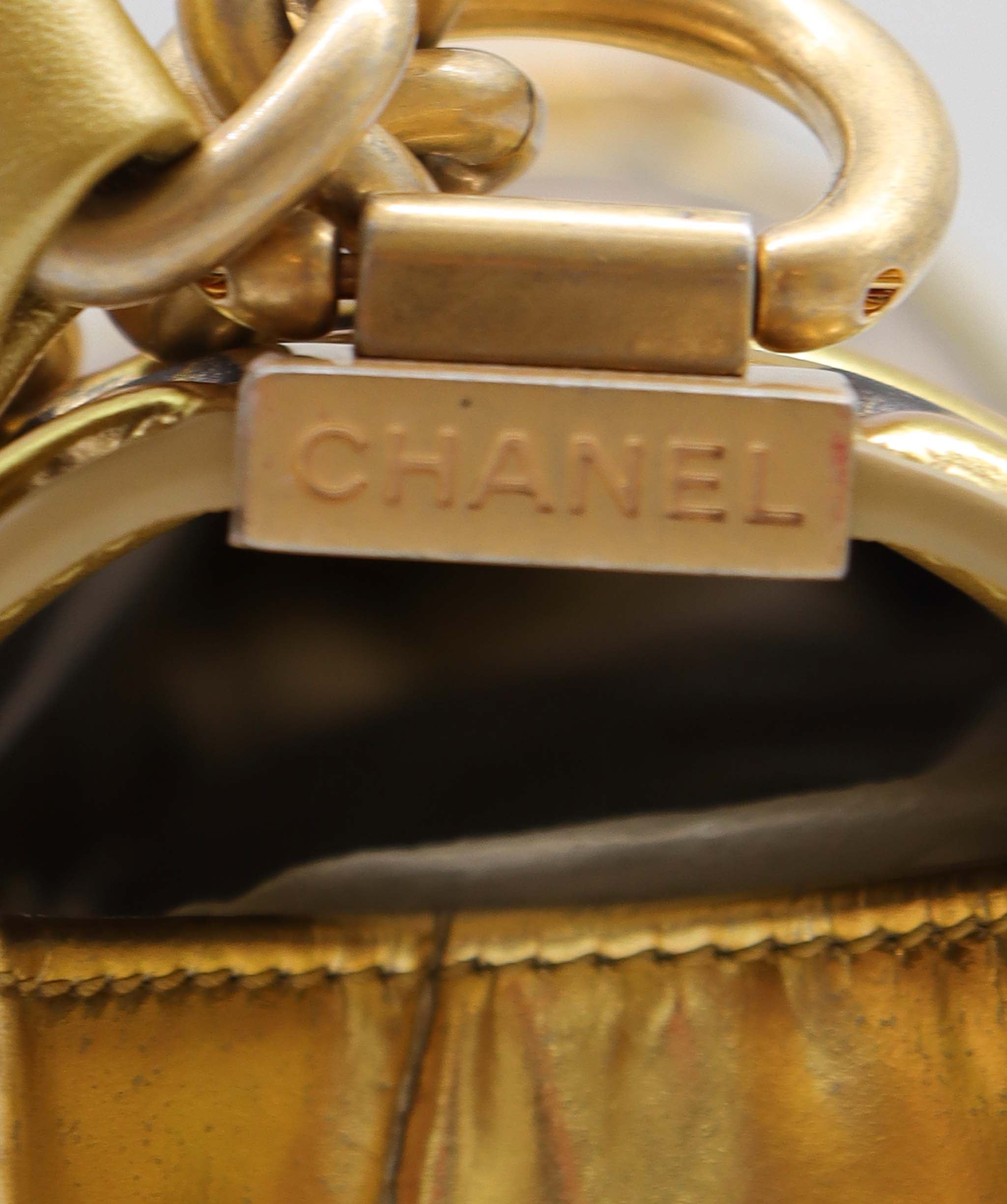 Chanel Chanel 19A Egypt Gold Crocodile Print Graffiti Boy Bag - DXBS2695