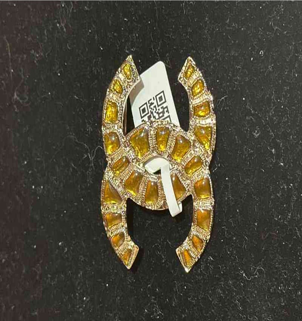 Chanel CHANEL 2019 Egyptian Yellow Double C Brooch (Medium) NC605017