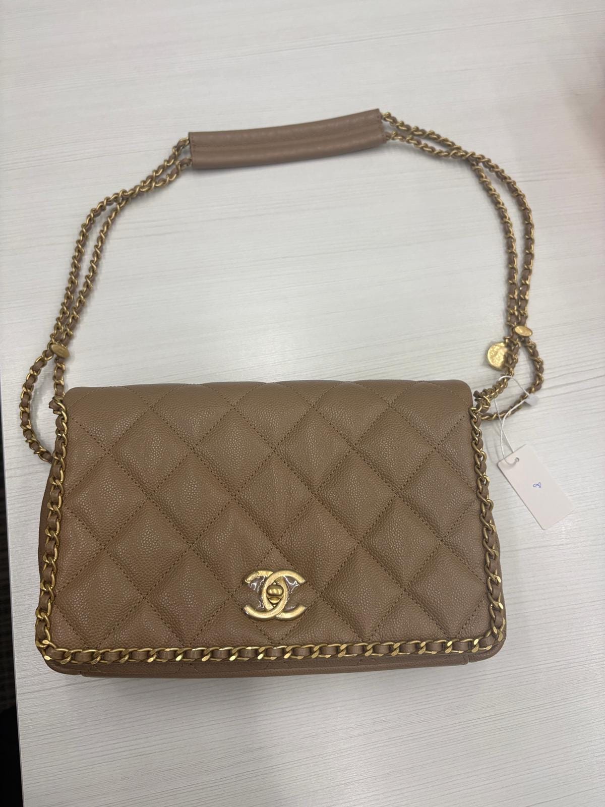 CHANEL CHANEL Beige Grai  Shoulder Bag X8NP27GL BK8