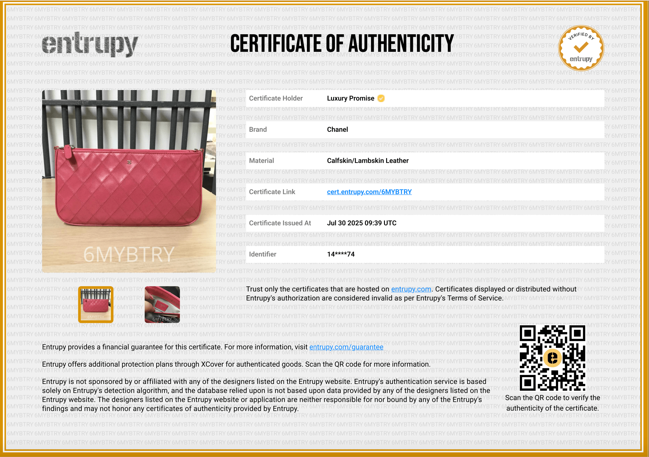 Chanel CHANEL Bicolore Chain Accessory Pouch Lamb Skin Pink CC DBXS1767