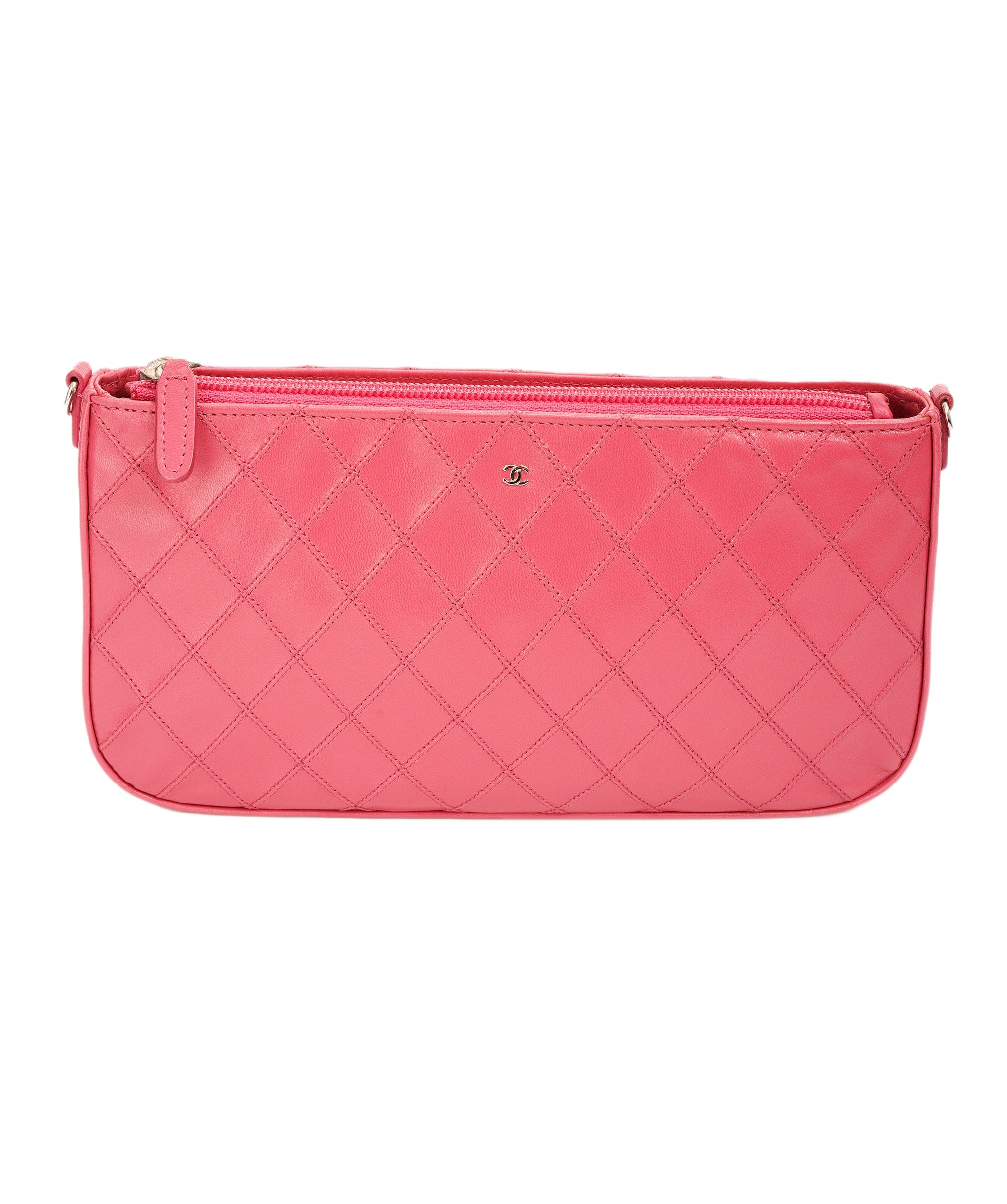 Chanel CHANEL Bicolore Chain Accessory Pouch Lamb Skin Pink CC DBXS1767