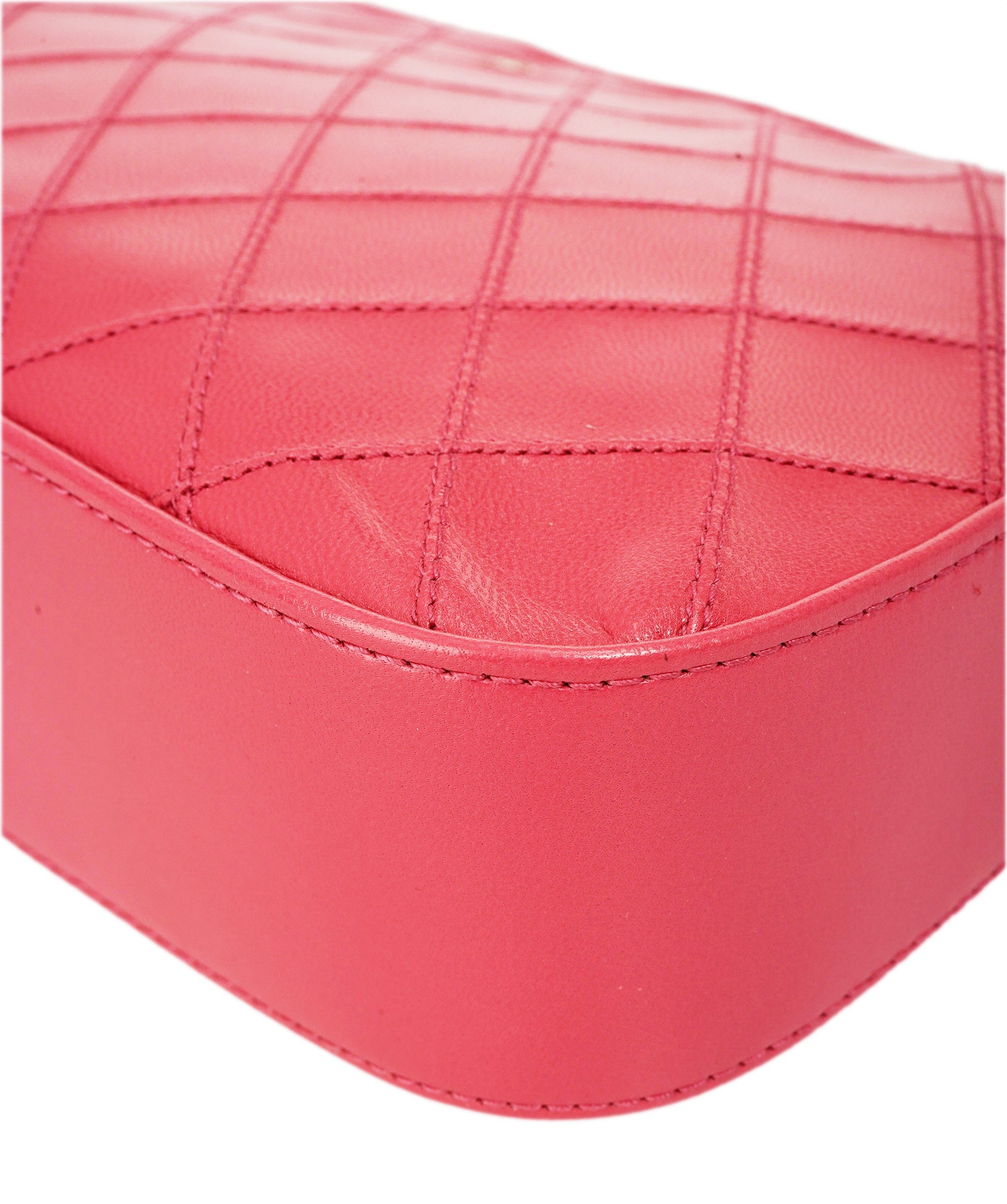 Chanel CHANEL Bicolore Chain Accessory Pouch Lamb Skin Pink CC DBXS1767