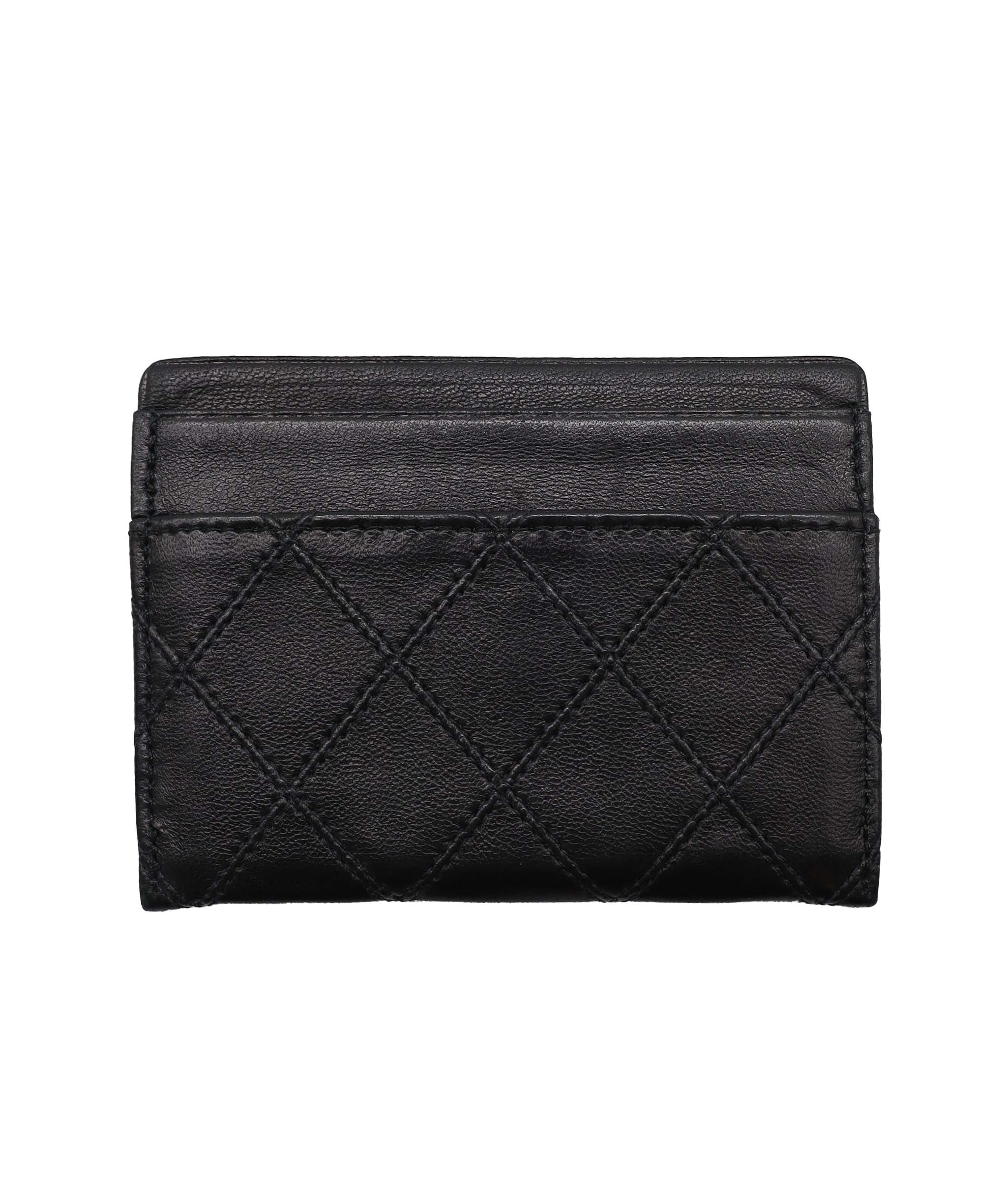 Chanel Chanel Bicolore Lamb Black Coin Case Wallet DXBS3676