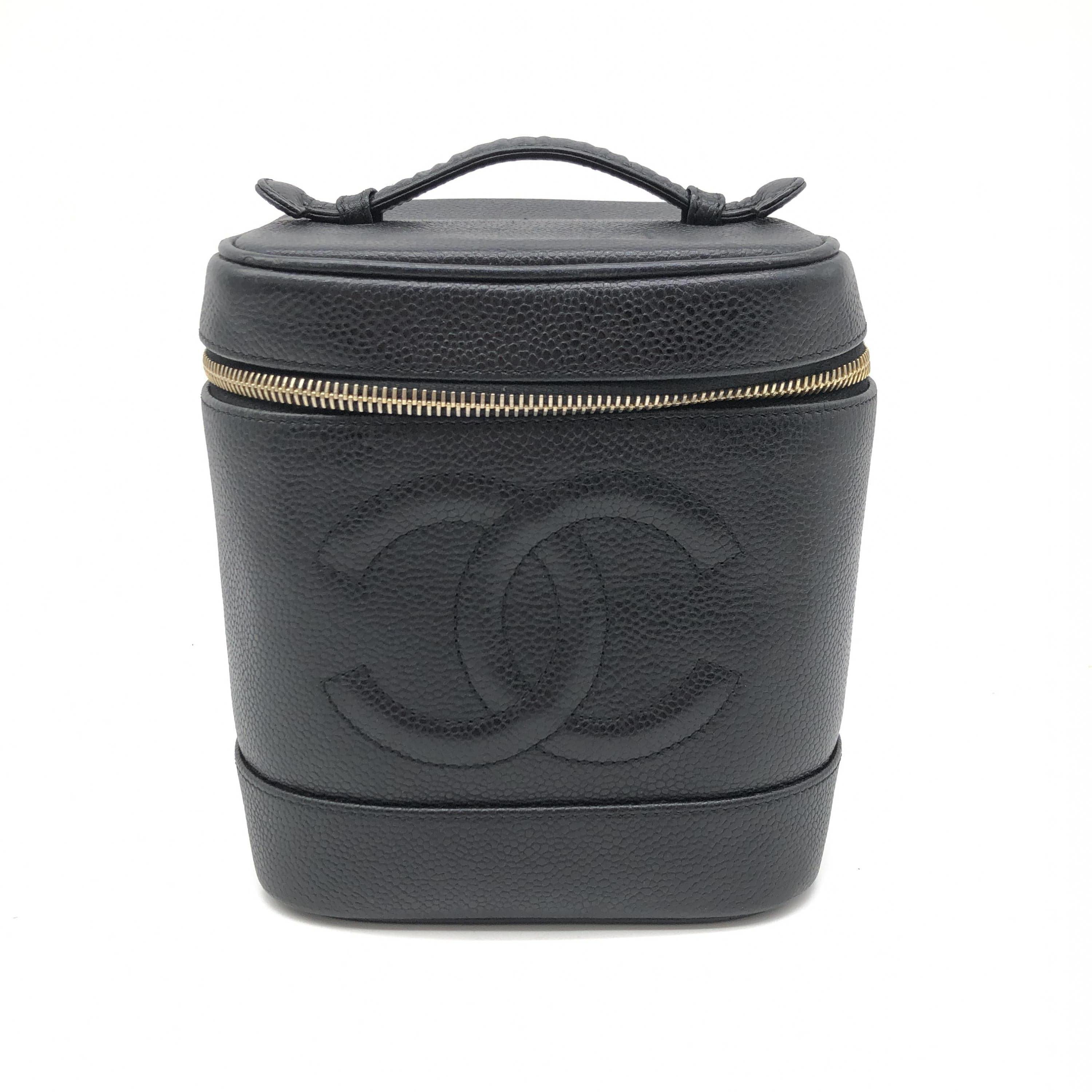 Chanel Chanel Black Caviar Leather Vanity Bag C274116