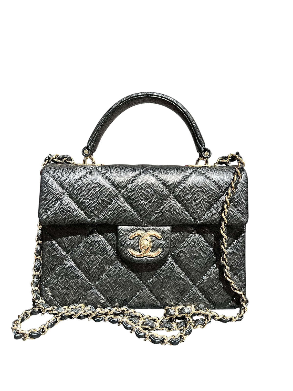 CHANEL CHANEL  BLACK GRAINED CALF HANDBAG 2000000155784