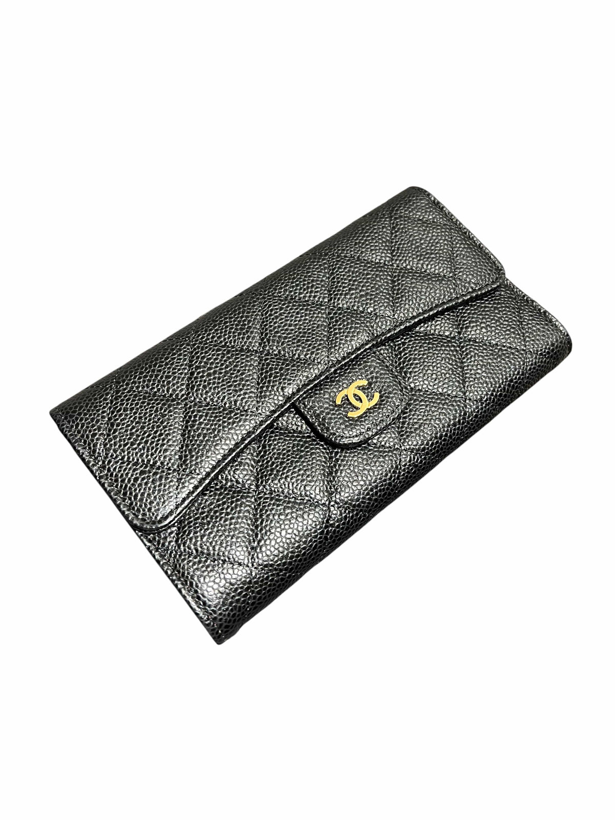 CHANEL CHANEL  BLACK GRAINED CALF WALLET 2000000155128