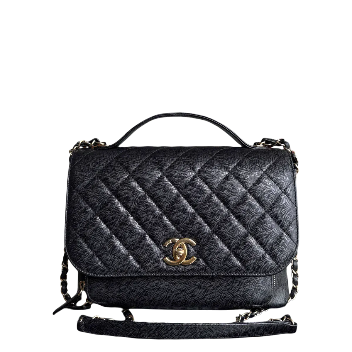Chanel CHANEL BUSINESS AFFINITY LARGE - 27CM CAVIAR QUILTED BLACK GOLD HARDWARE SERIES 23 SYCM621
