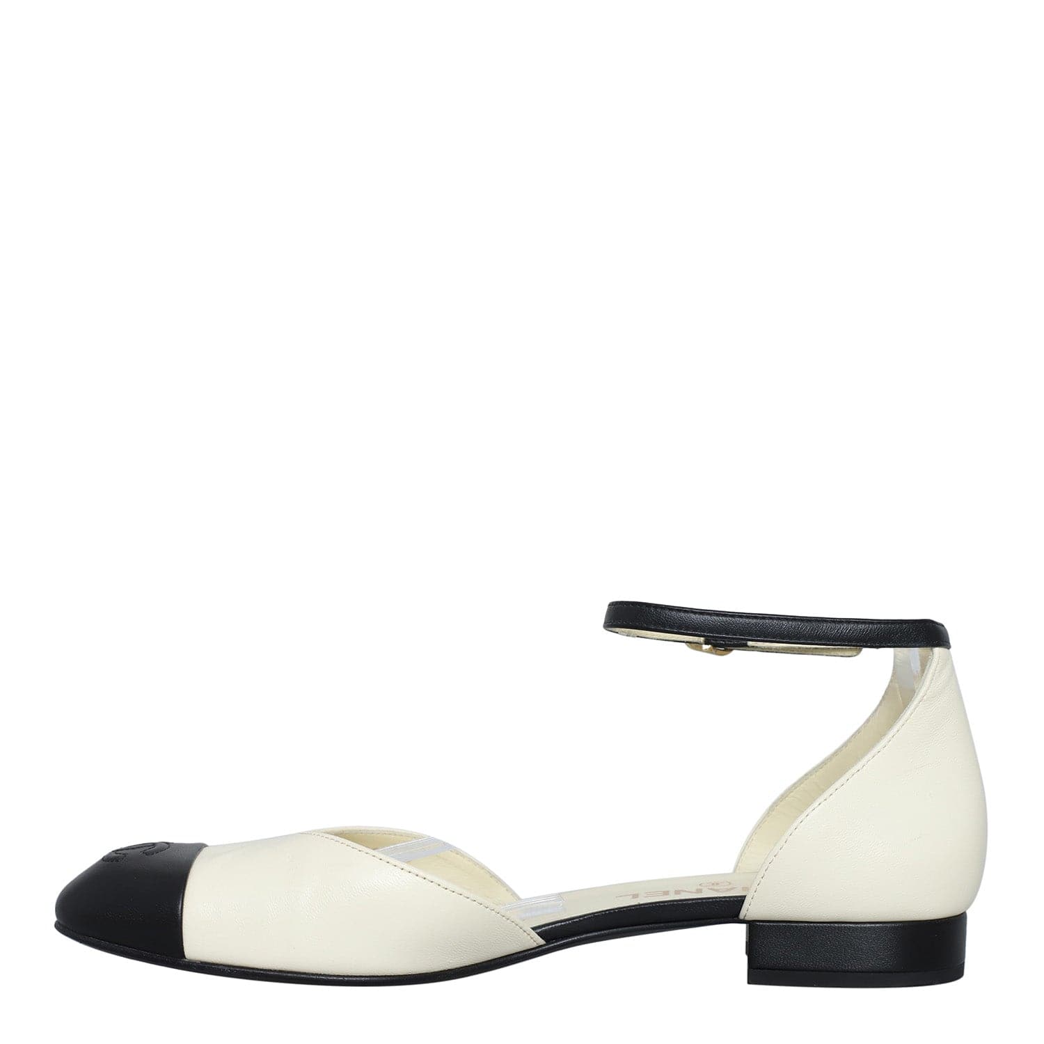 Chanel Chanel Cap-Toe Ankle Strap Flats