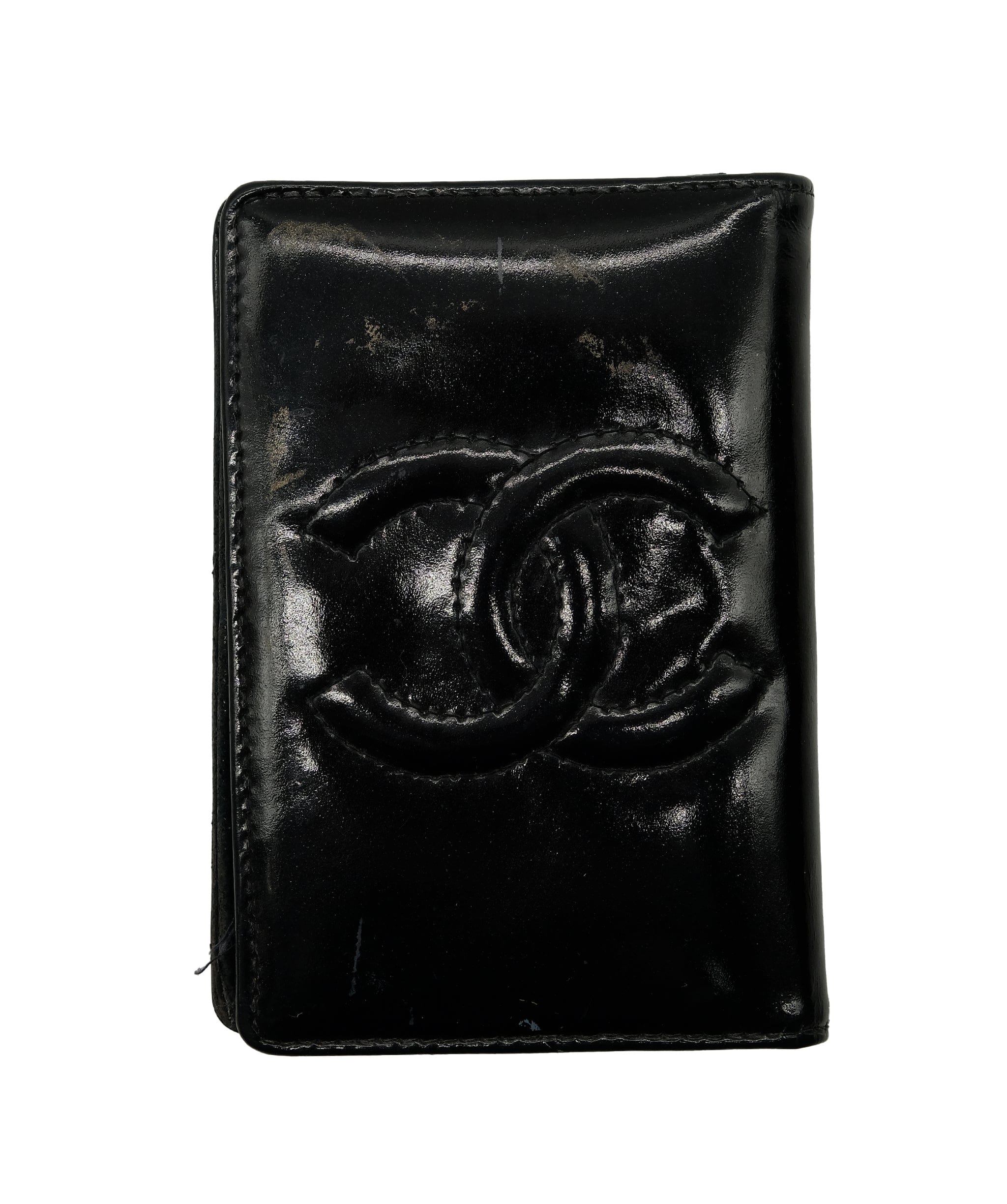 Chanel Chanel Card Holder Patent Black RJC2931