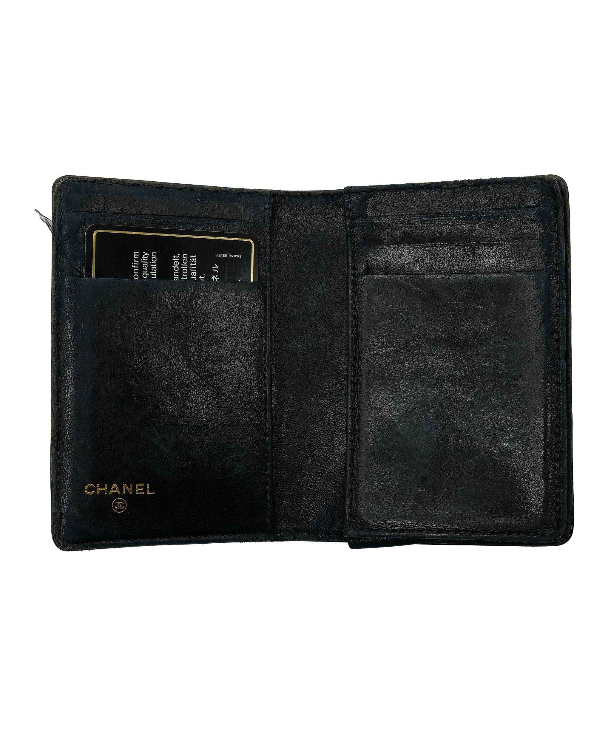 Chanel Chanel Card Holder Patent Black RJC2931