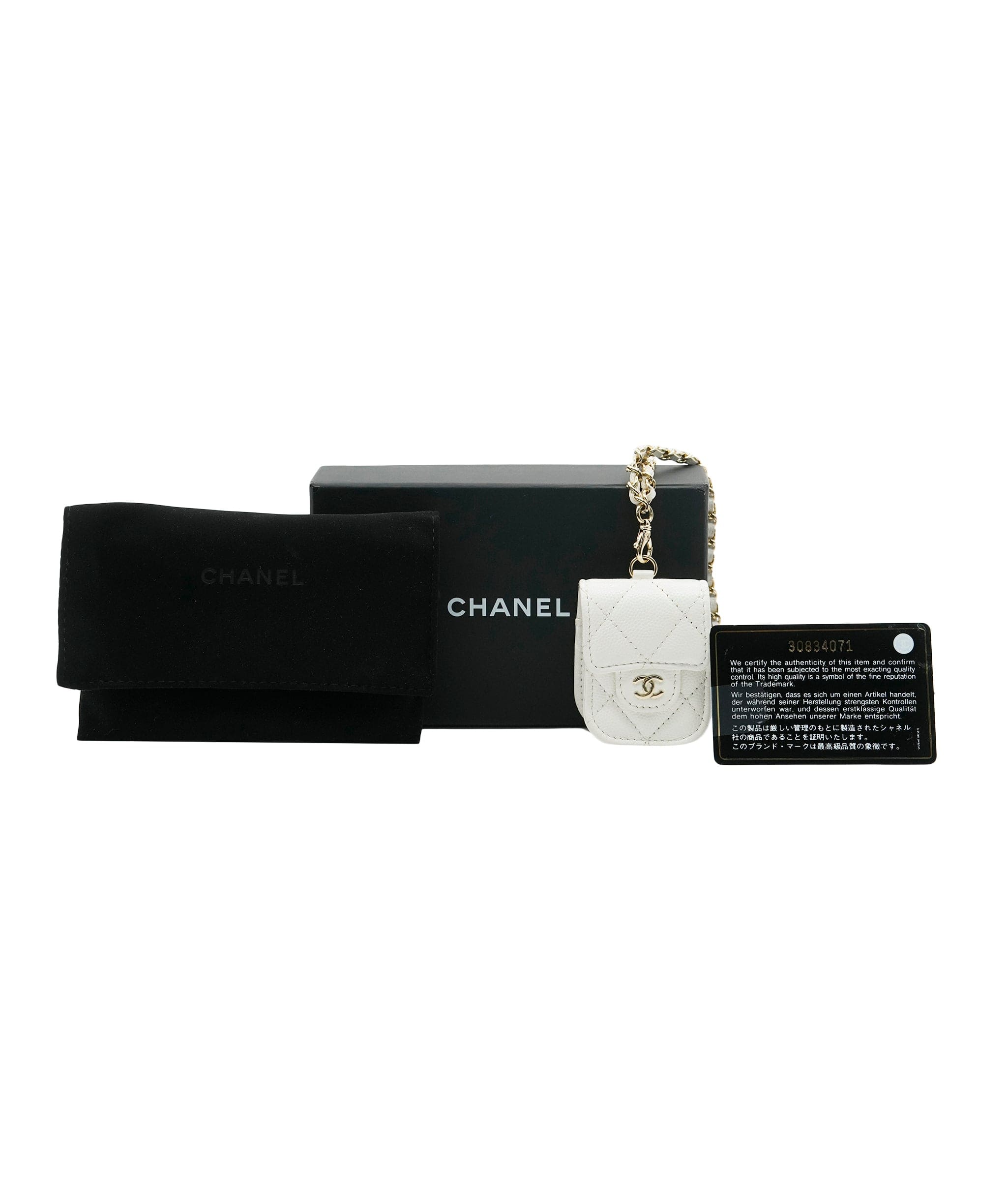Chanel Chanel Caviar White Airpod Case  ALC2697