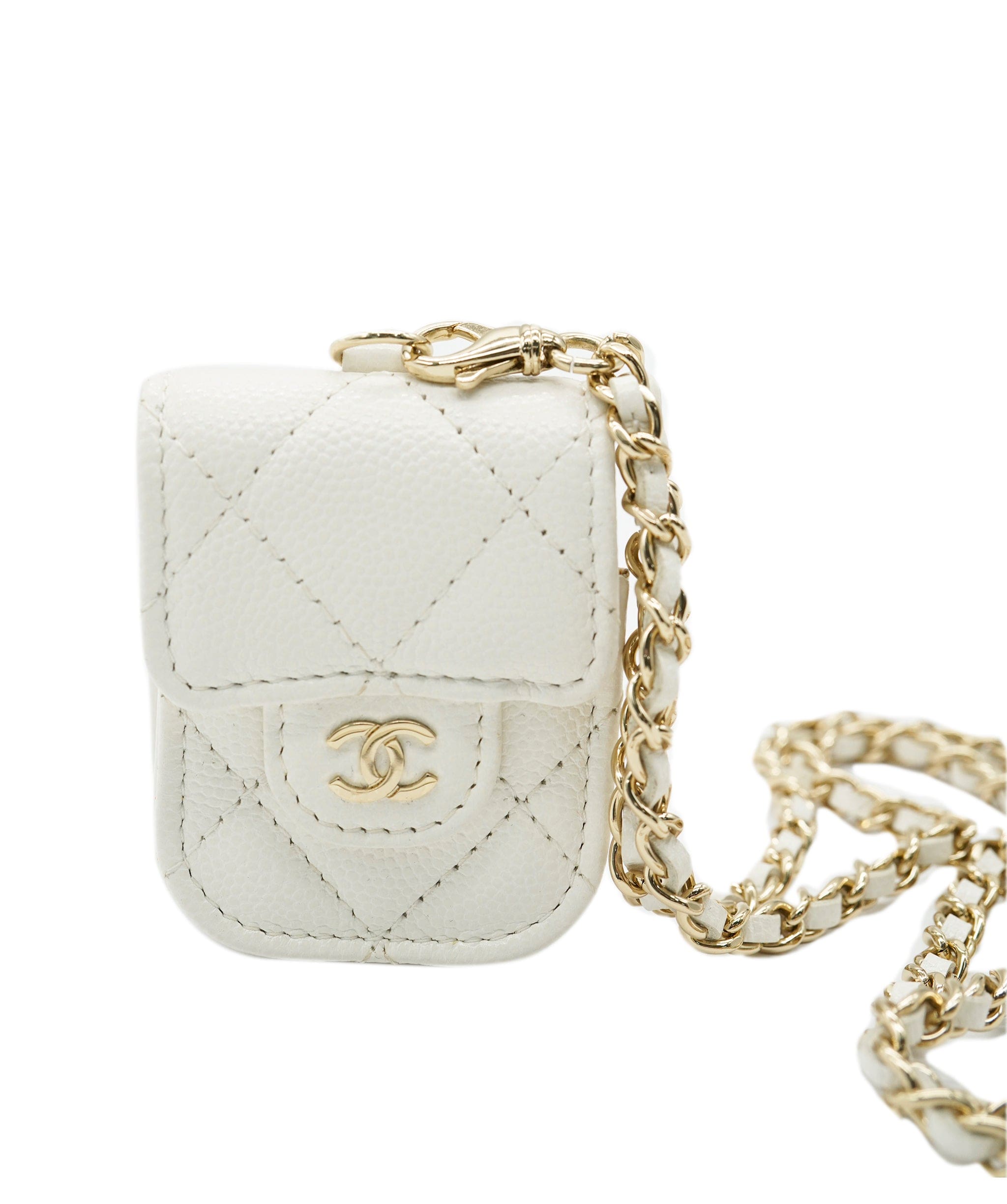 Chanel Chanel Caviar White Airpod Case  ALC2697
