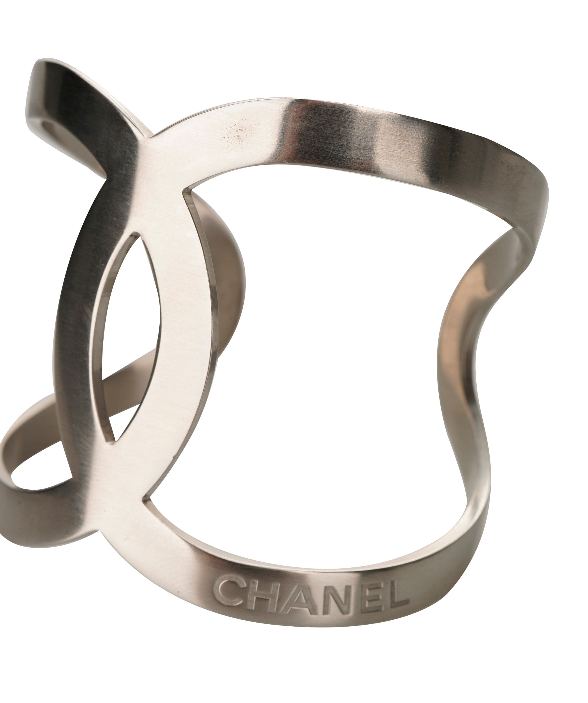 Chanel Chanel CC Cuff Matte Silver SKC1743