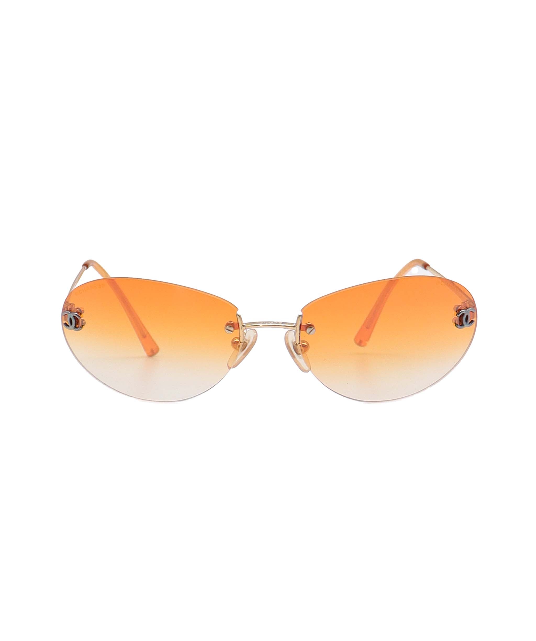 Chanel Chanel CC Rimless Sunglasses Orange DXBS4244