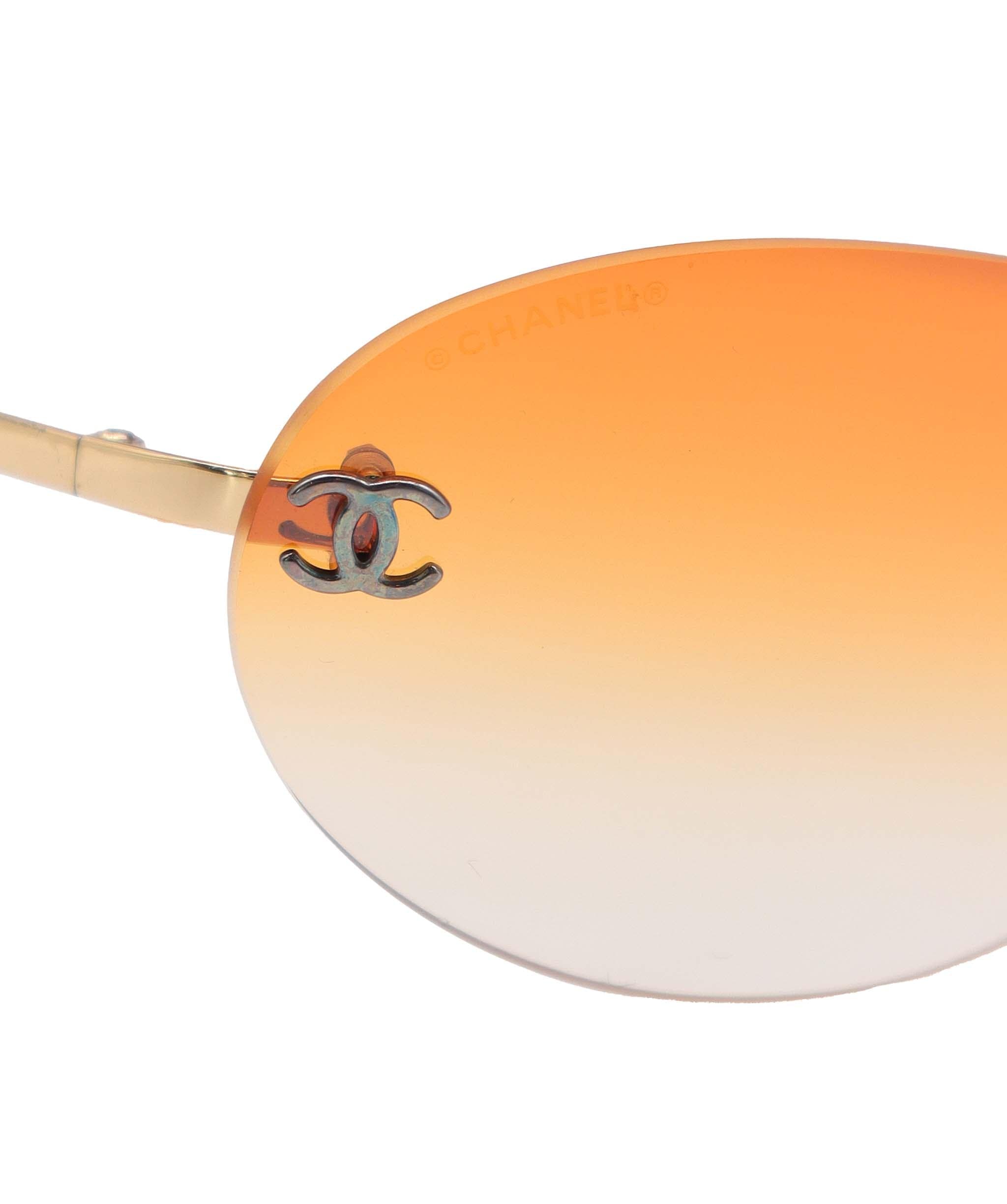 Chanel Chanel CC Rimless Sunglasses Orange DXBS4244