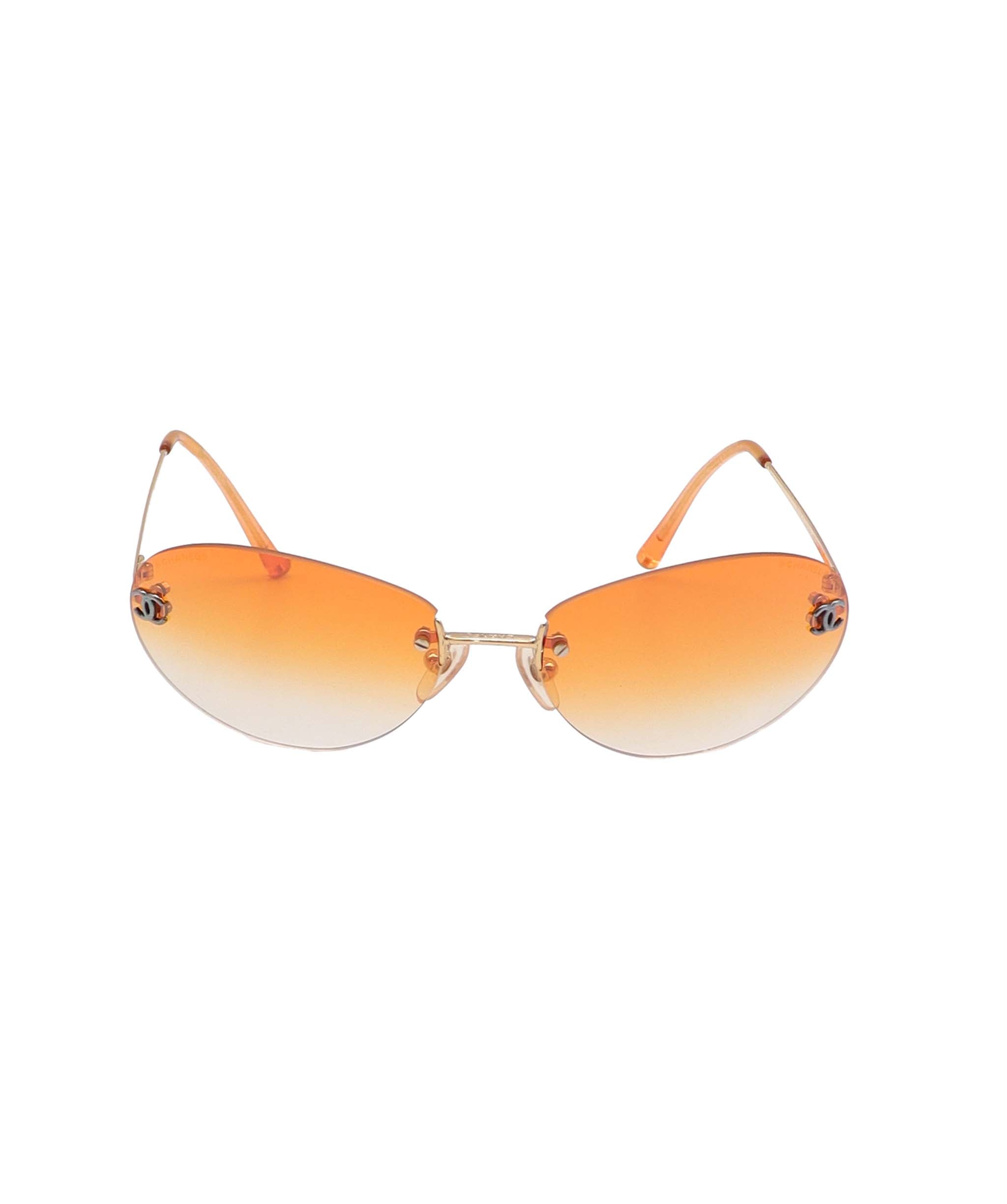 Chanel Chanel CC Rimless Sunglasses Orange DXBS4244
