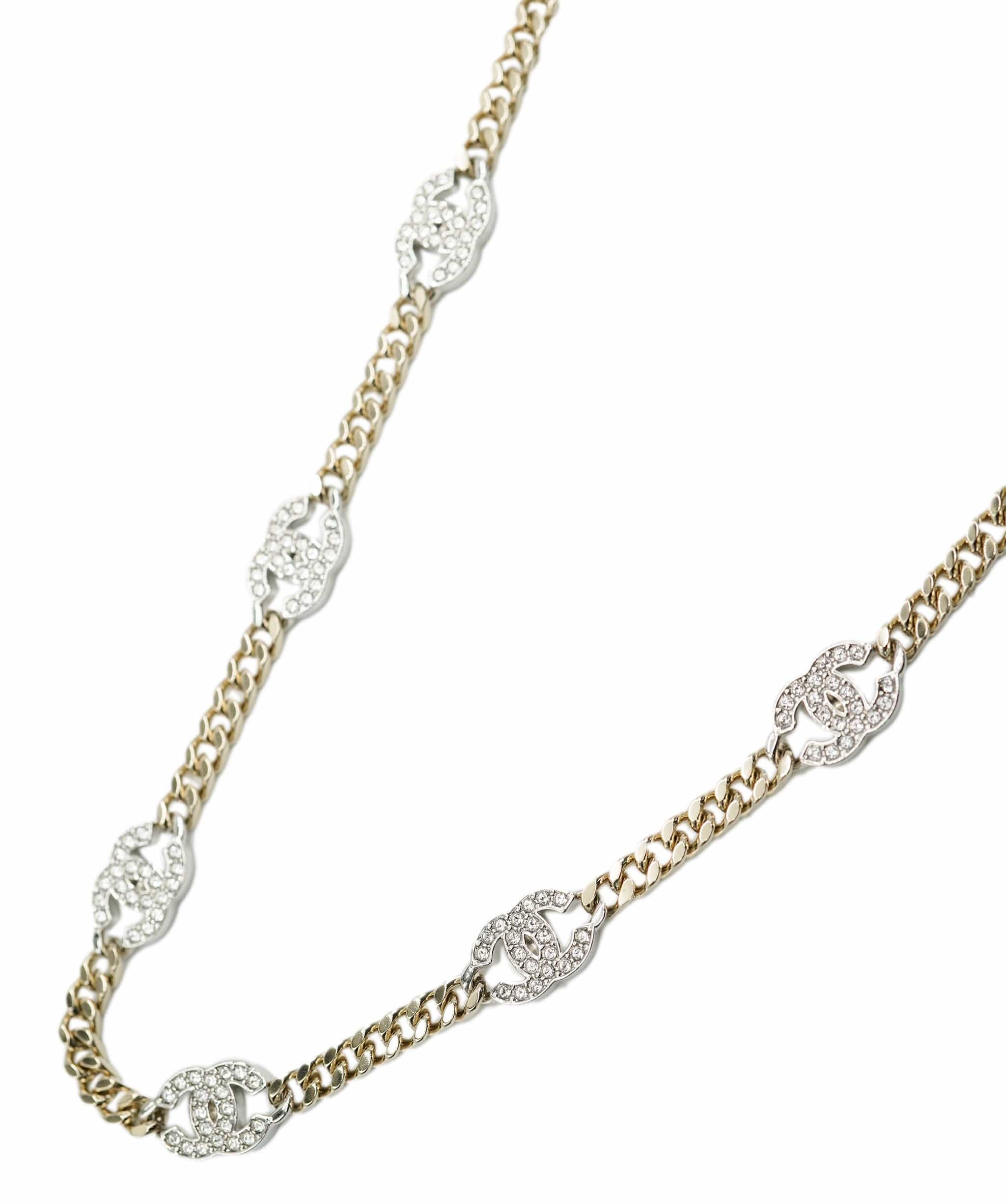 Chanel Chanel champagne gold CC diamante chain belt 96cm - AJC0659