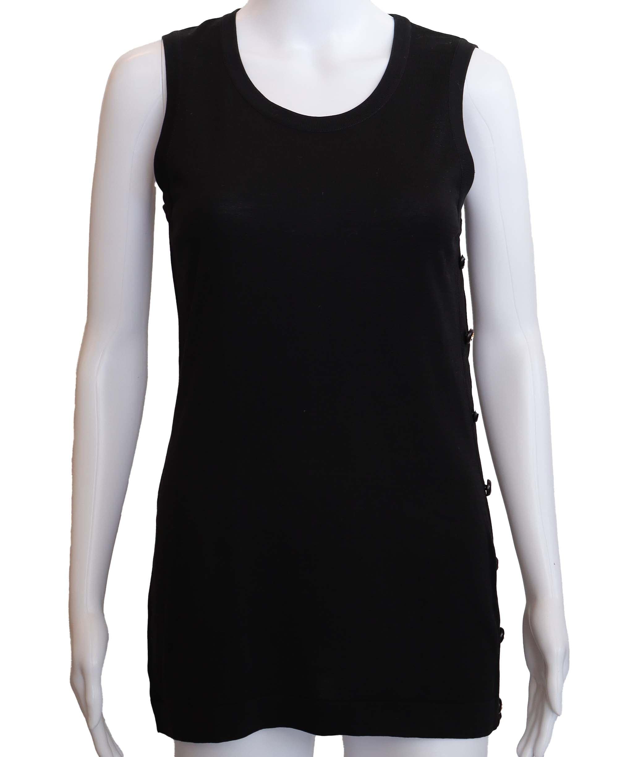 Chanel Chanel Coco Button Black Sleeveless Top Size 34 DXBS3674
