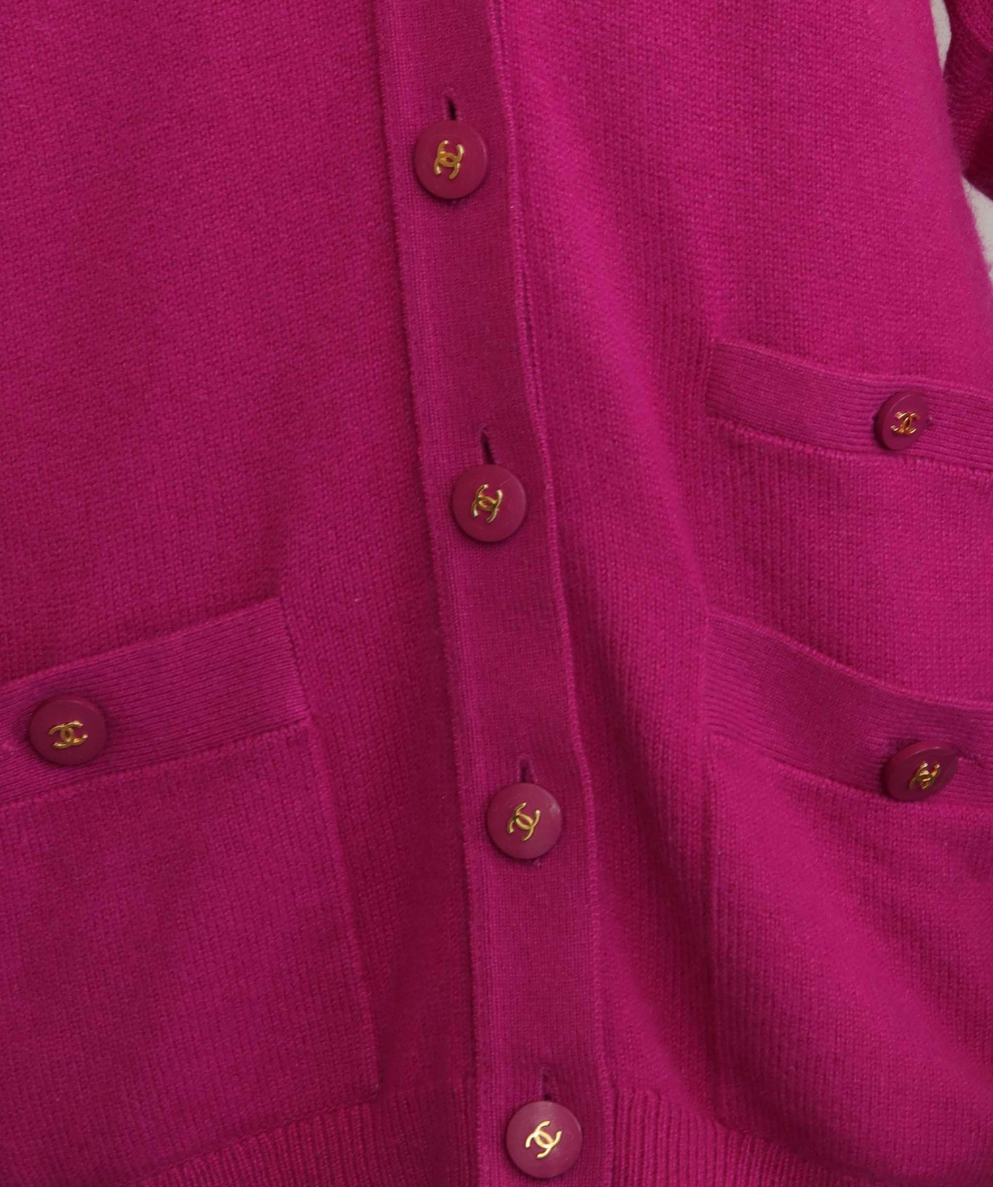 Chanel Chanel Coco Button Cashmere Purple Cardigan Size 38 DXBS3694