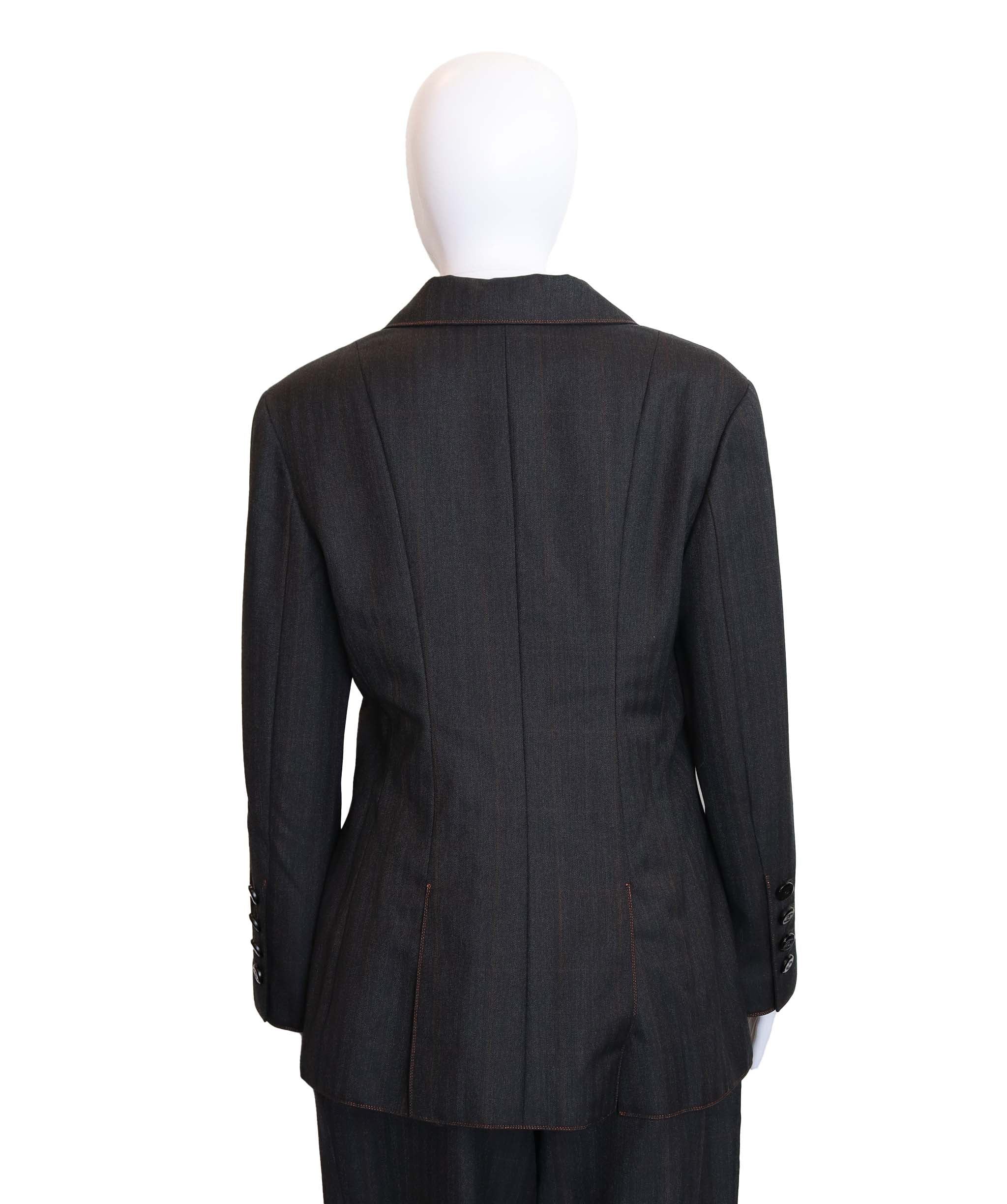 Chanel Chanel Coco Button Denim Grry Suit Size 42 DXBS3645