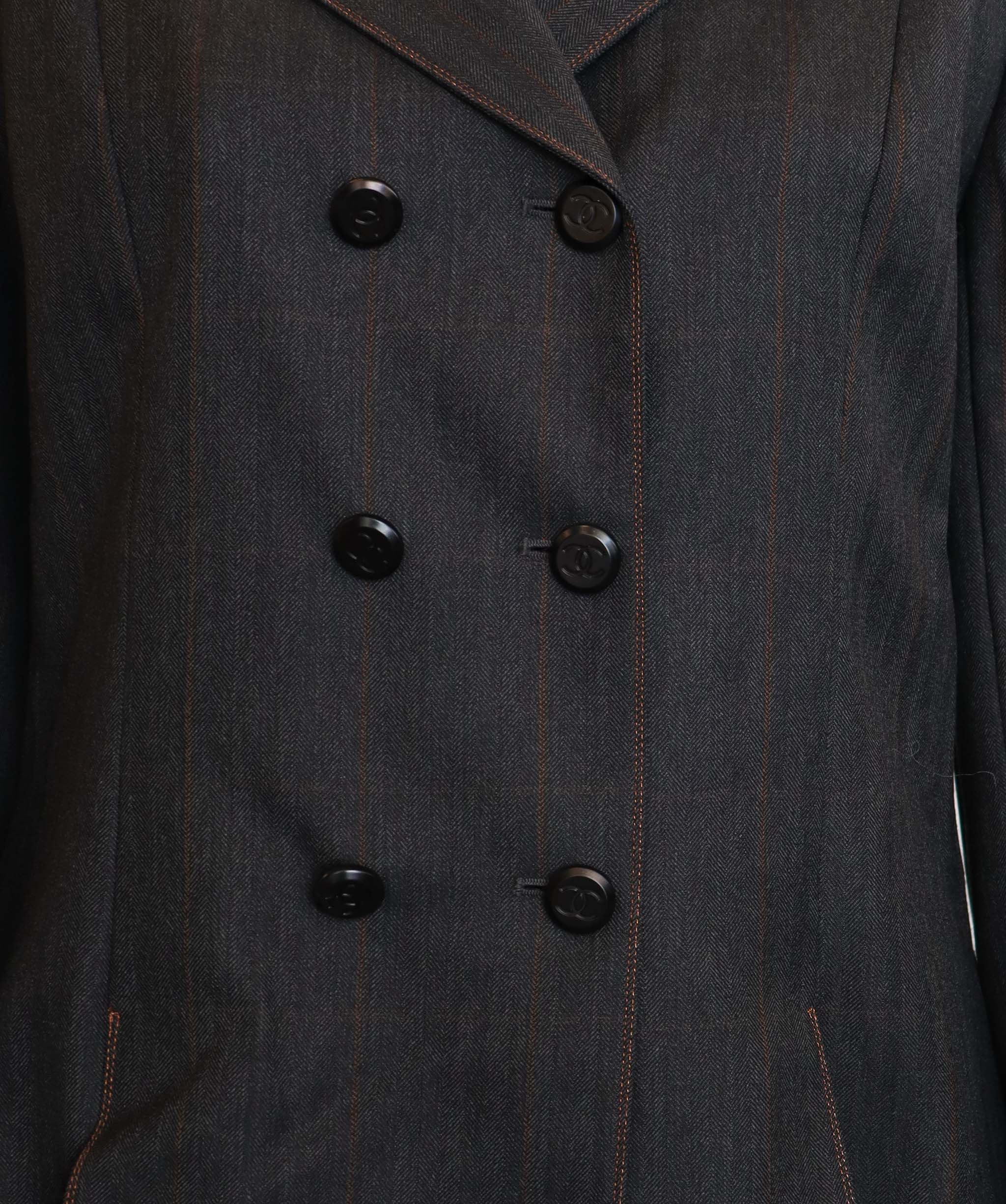 Chanel Chanel Coco Button Denim Grry Suit Size 42 DXBS3645
