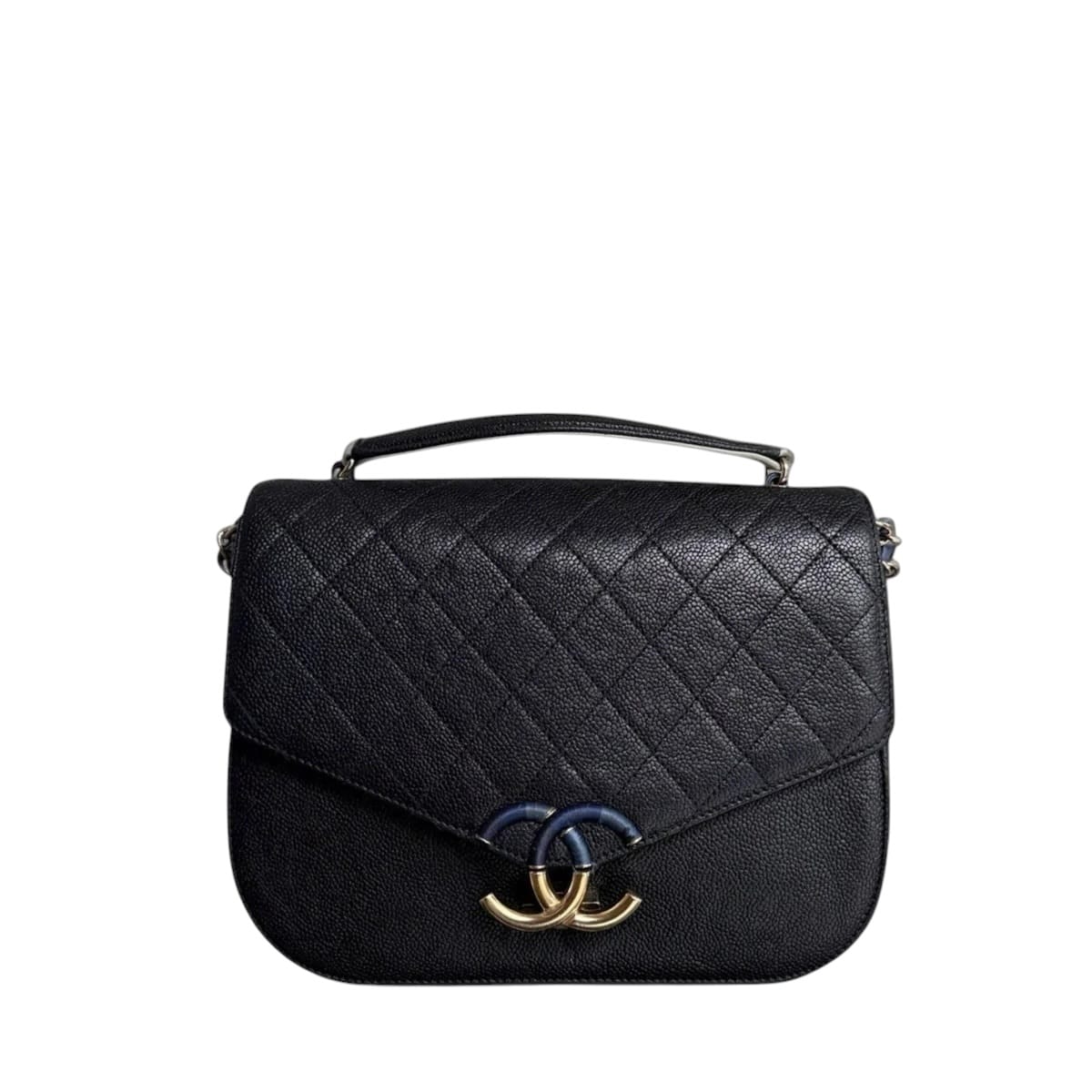 Chanel CHANEL COCO CURVE CUBA - CAVIAR MEDIUM BLACK GOLD HARDWARE SYCM627