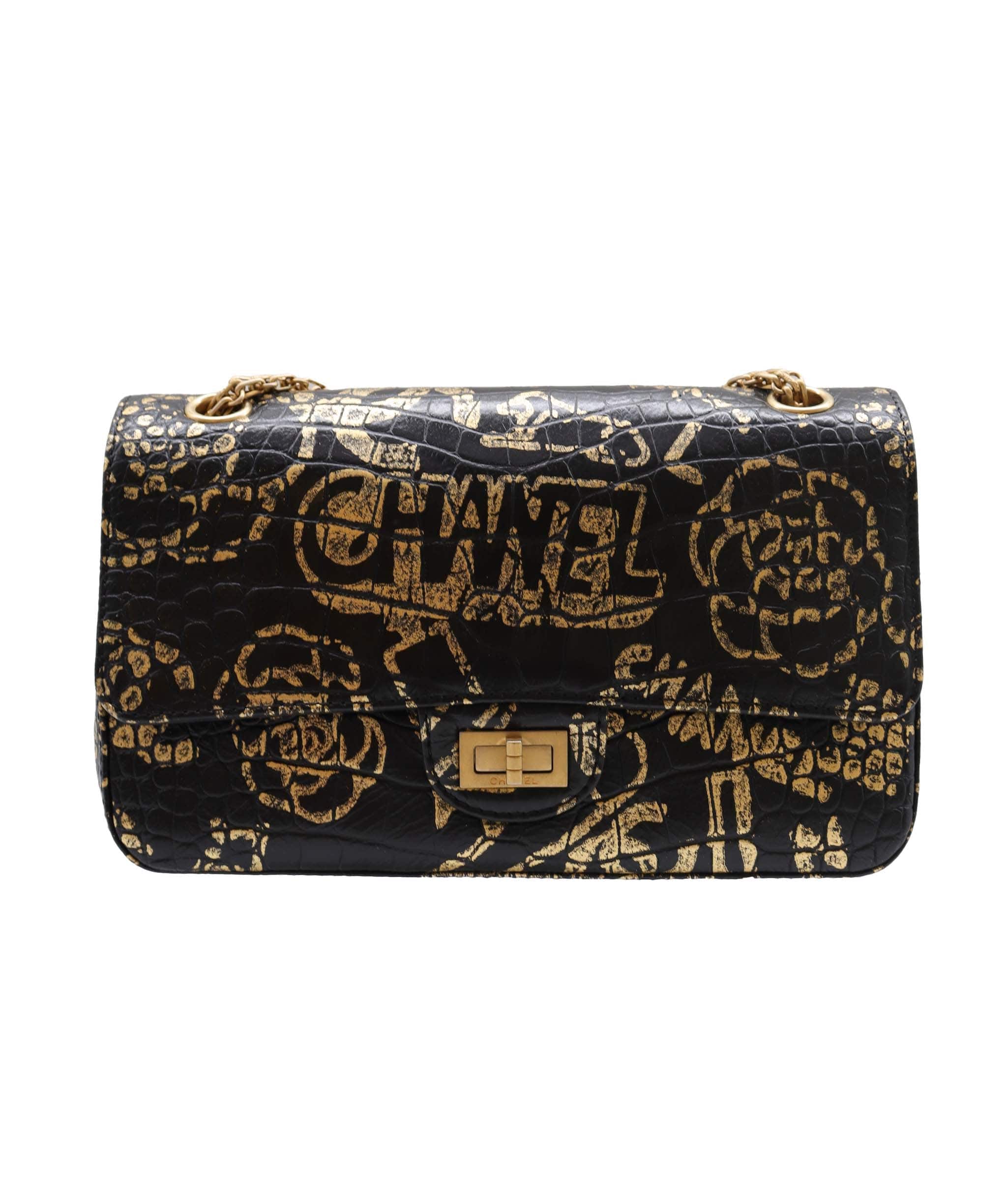 Chanel Chanel Embossed Graffiti 2.55 Crocodile Reissue  - DXBS2693