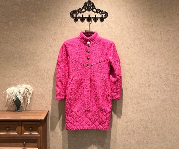 Chanel Chanel fuchsia tweed coat/size 38/99% new/41032 SYCF41032