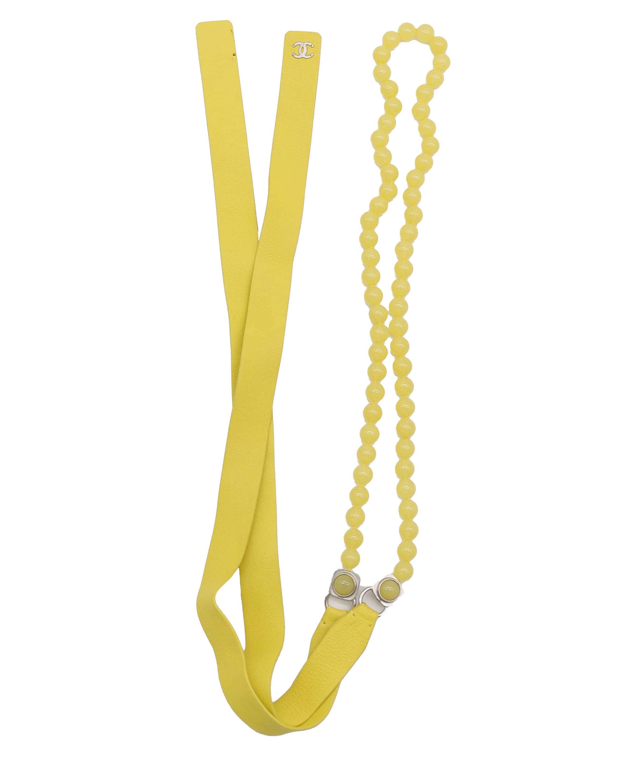 Chanel CHANEL LEATHER PEARL BELT YELLOW YELLOW ASC7313