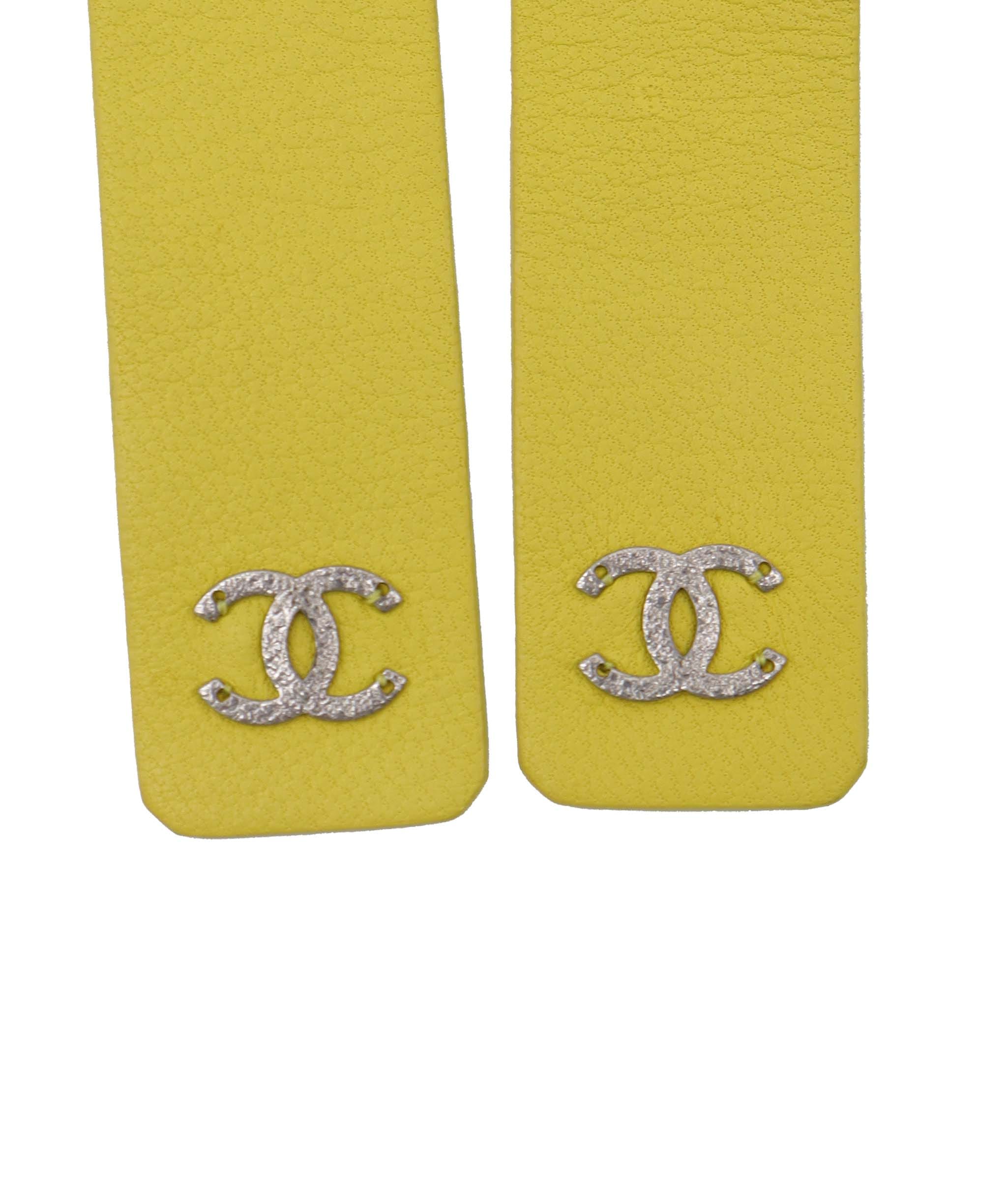 Chanel CHANEL LEATHER PEARL BELT YELLOW YELLOW ASC7313
